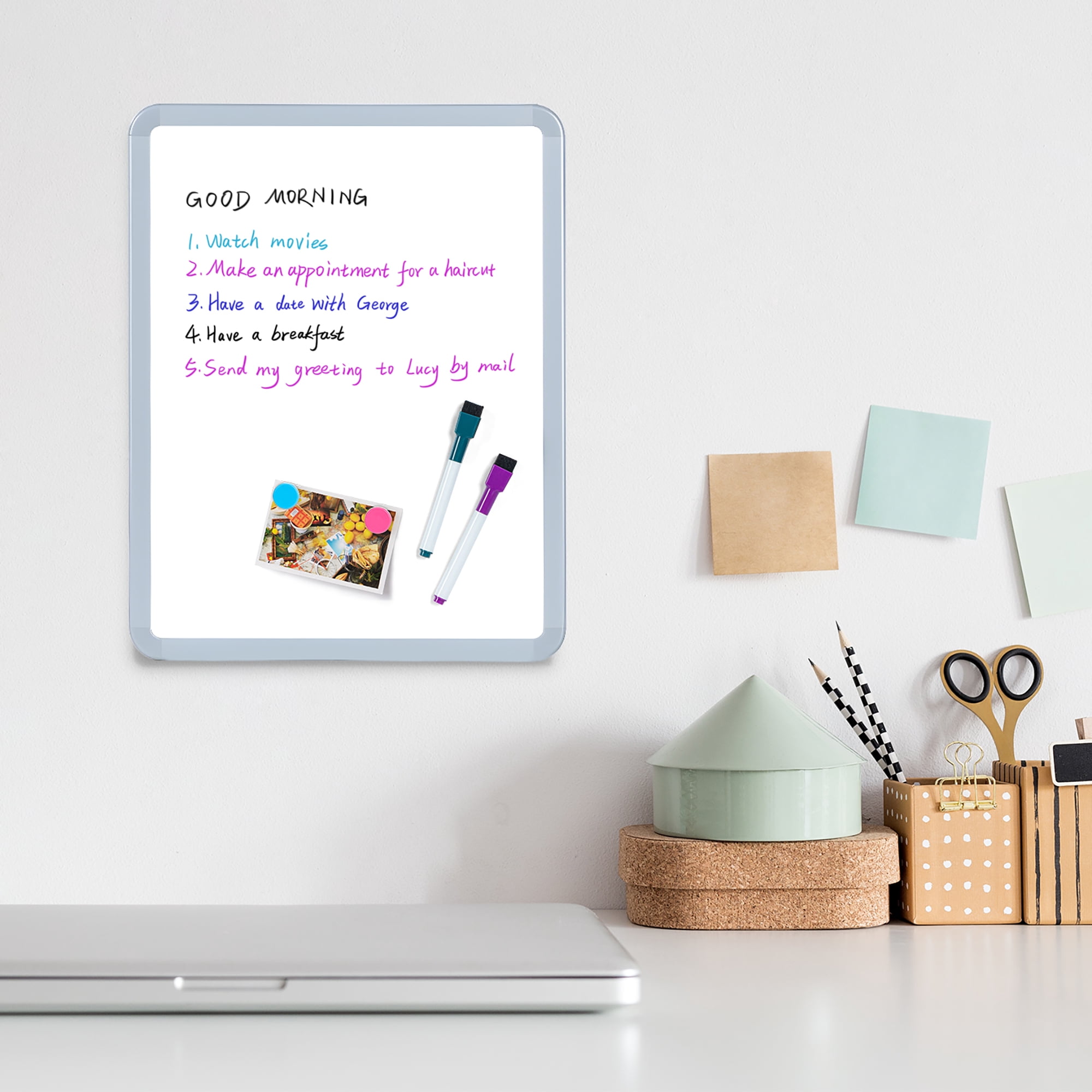 VUSIGN Magnetic Dry Erase Board Set, Small Whiteboard for Office and Home (White, 11 in x 14 in, 2 Pack) 625xf