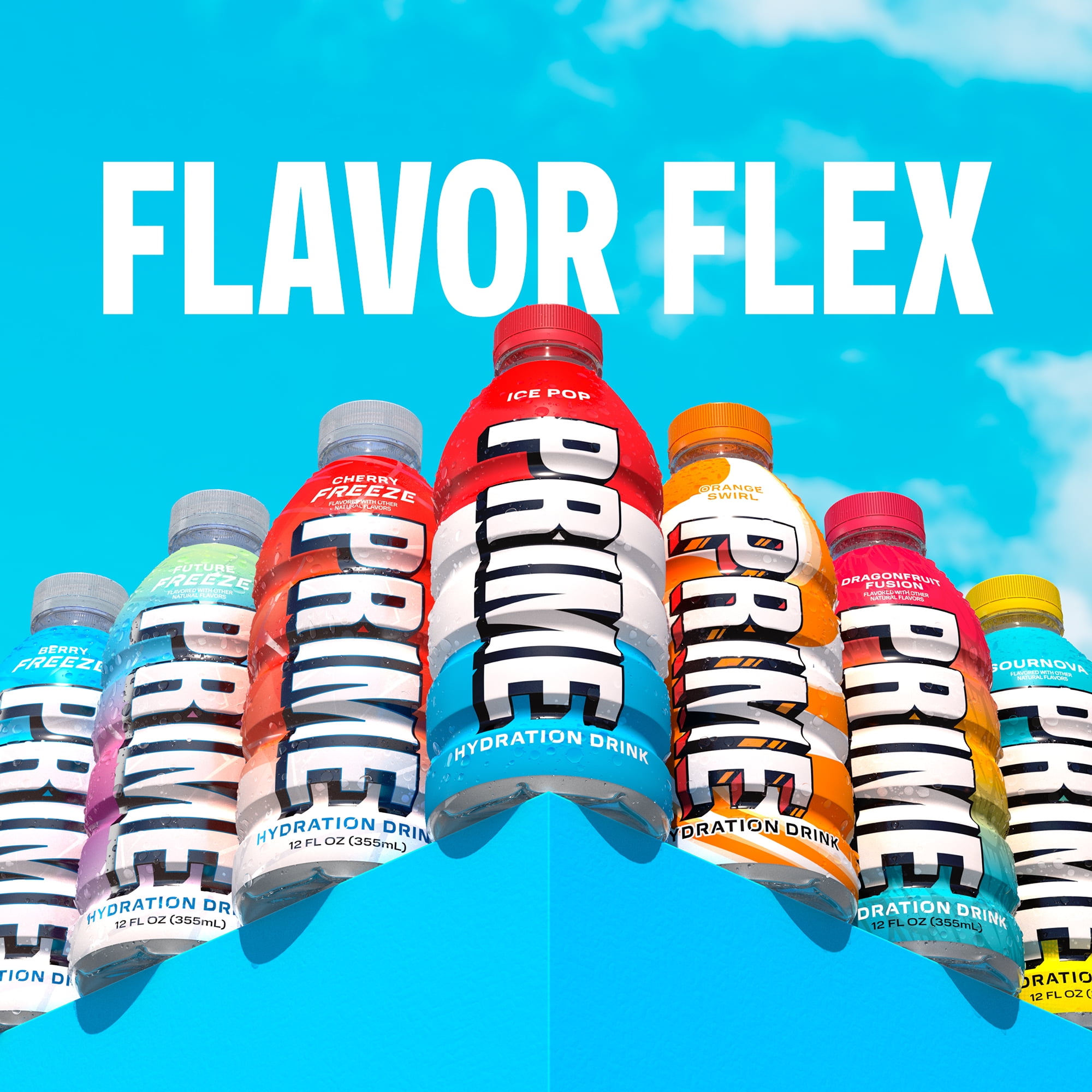 PRIME Hydration Sports Drink Variety Pack, Electrolyte Infused Beverage (Ice Pop, Cherry Freeze, Berry Freeze, 15 Pack, 12 fl oz) zpqk8