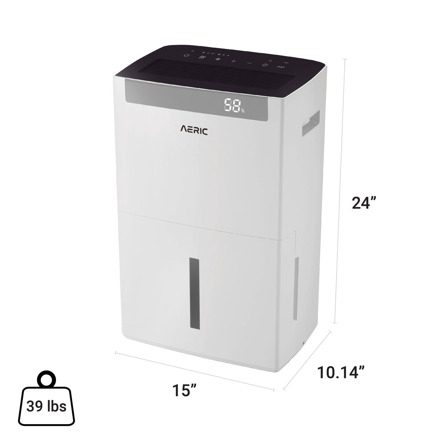 Aeric 50-Pint Portable Dehumidifier for Large Rooms up to 4500 Sq Ft with Drain Hose (White) d0y68
