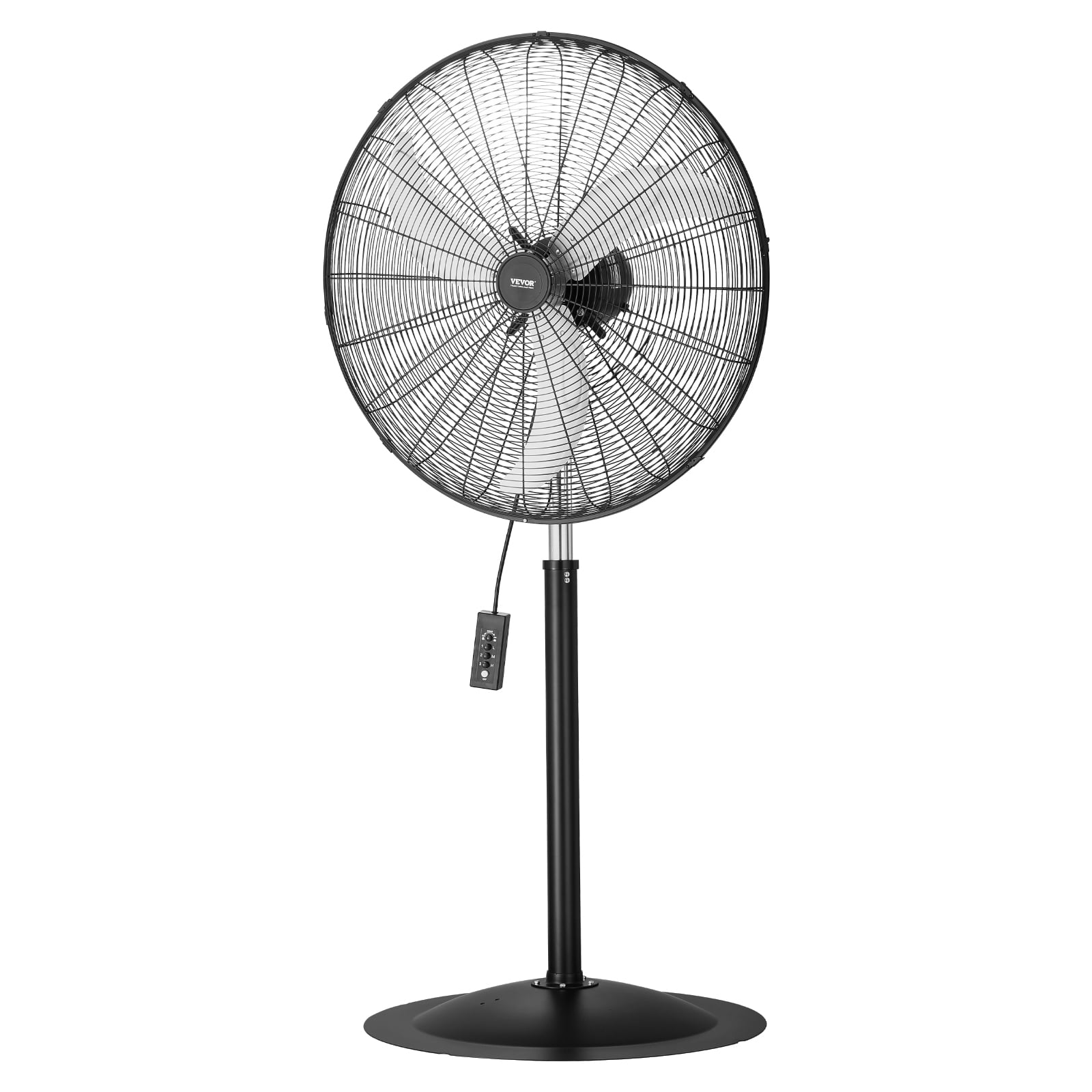 VEVOR Industrial Pedestal Fan, 30 Inch Oscillating Standing Fan with 3-Speed Control and Adjustable Height (Black, 30 in) ccp71