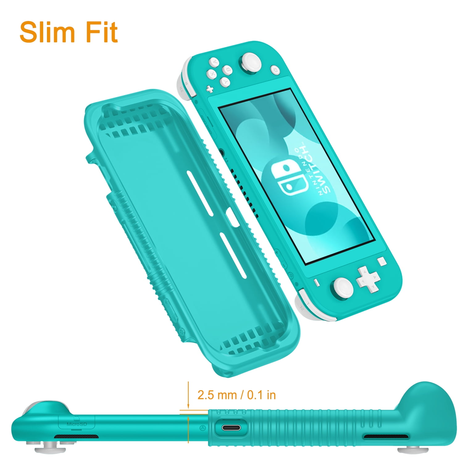 Fintie Protective Case for Nintendo Switch Lite, Shockproof Silicone Cover with Ergonomic Grip (Turquoise) zwsc1