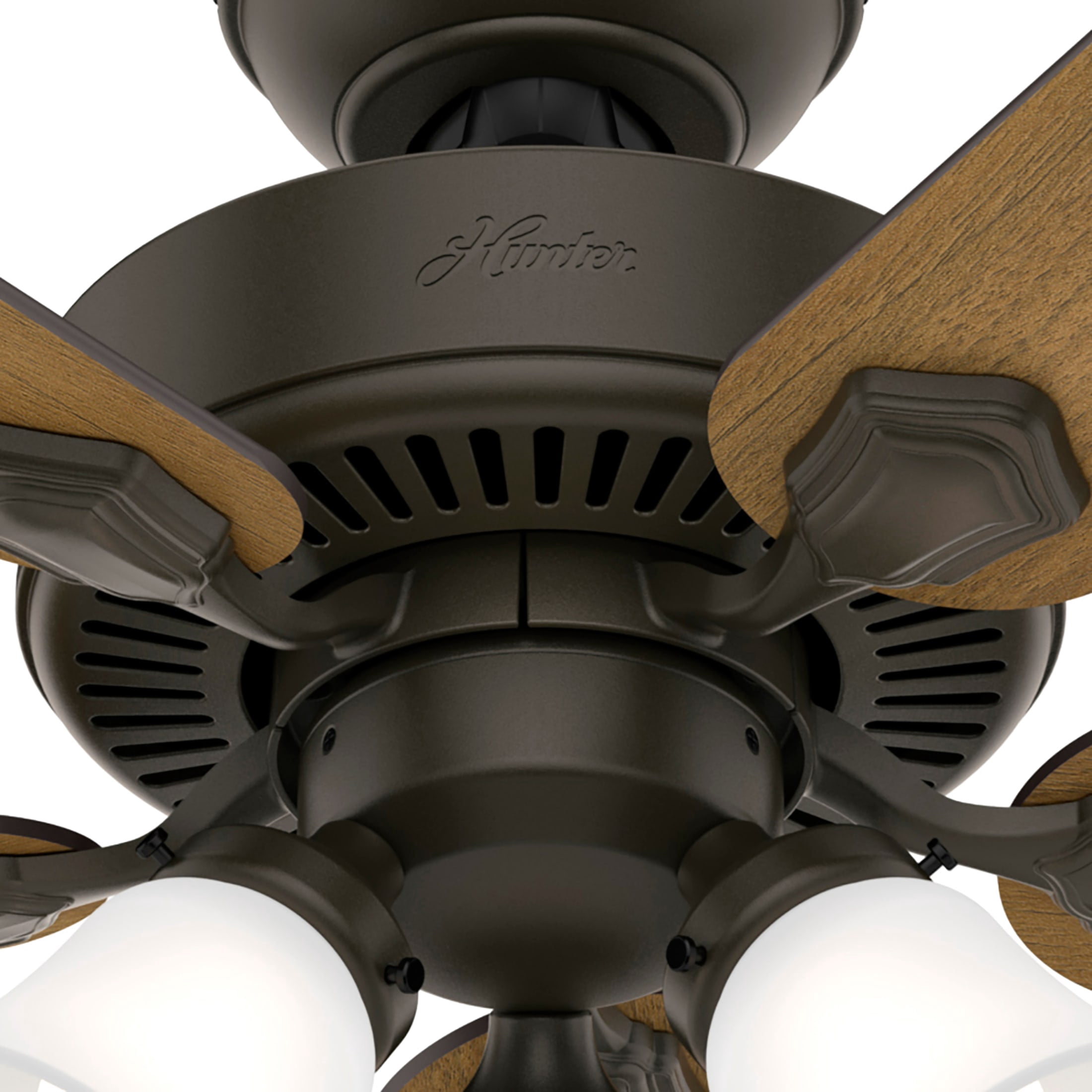 Hunter Swanson Indoor Ceiling Fan with Light, Traditional 3-Speed Motor, Reversible Blades (New Bronze, 44 in) b1fg0