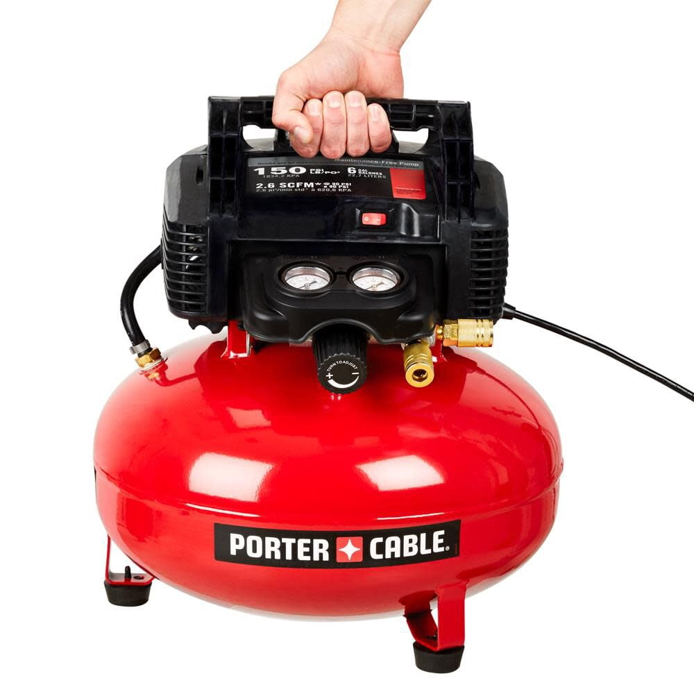 PORTER-CABLE C2002 Pancake Air Compressor (Oil-Free, 6 Gallon) o48zf