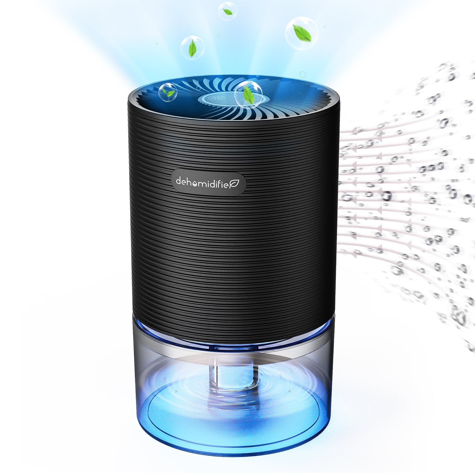 ALROCKET Small Dehumidifier for Bedroom, Quiet Moisture Extractor with Auto-Off and 7-Color LED Light (Black, 27 oz) 6iinc