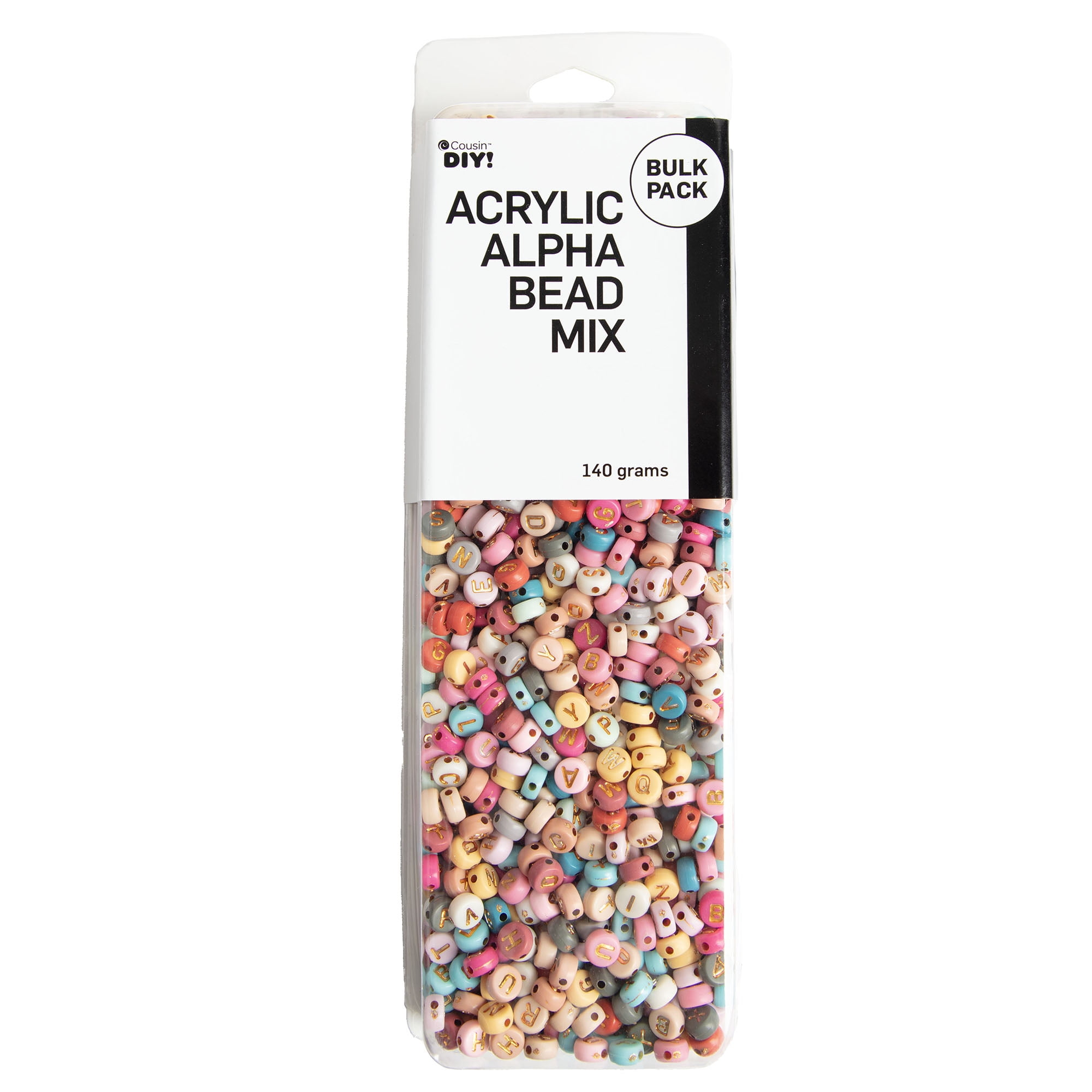 CousinDIY Round Alphabet Bead Mix for Jewelry Making and Crafting (Pink, 4.9 oz) fb7h8