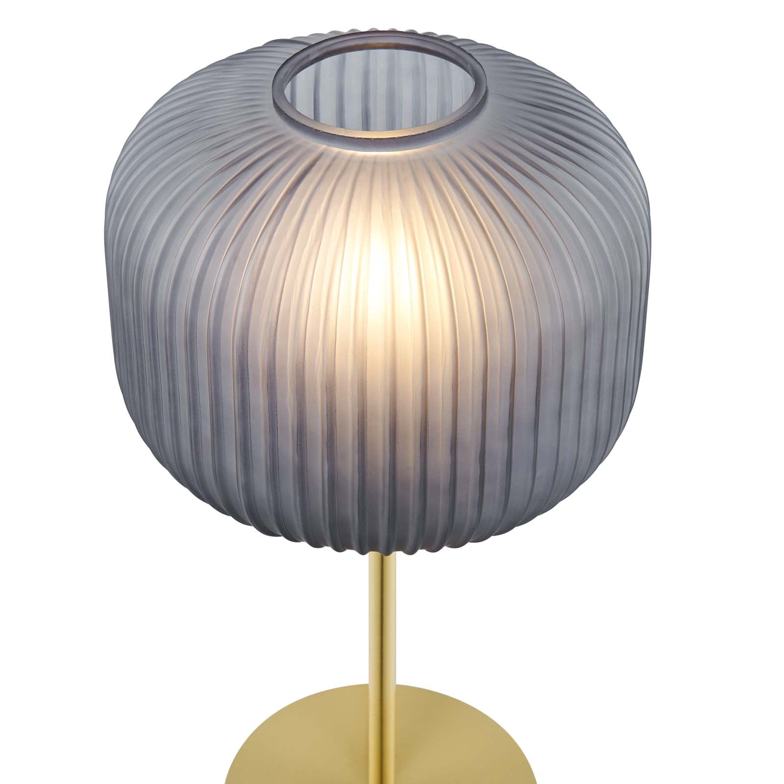 Mod Modern Table Lamp with Opaque Glass Shade and Satin Brass Base (Gold, 18 in) ukvin