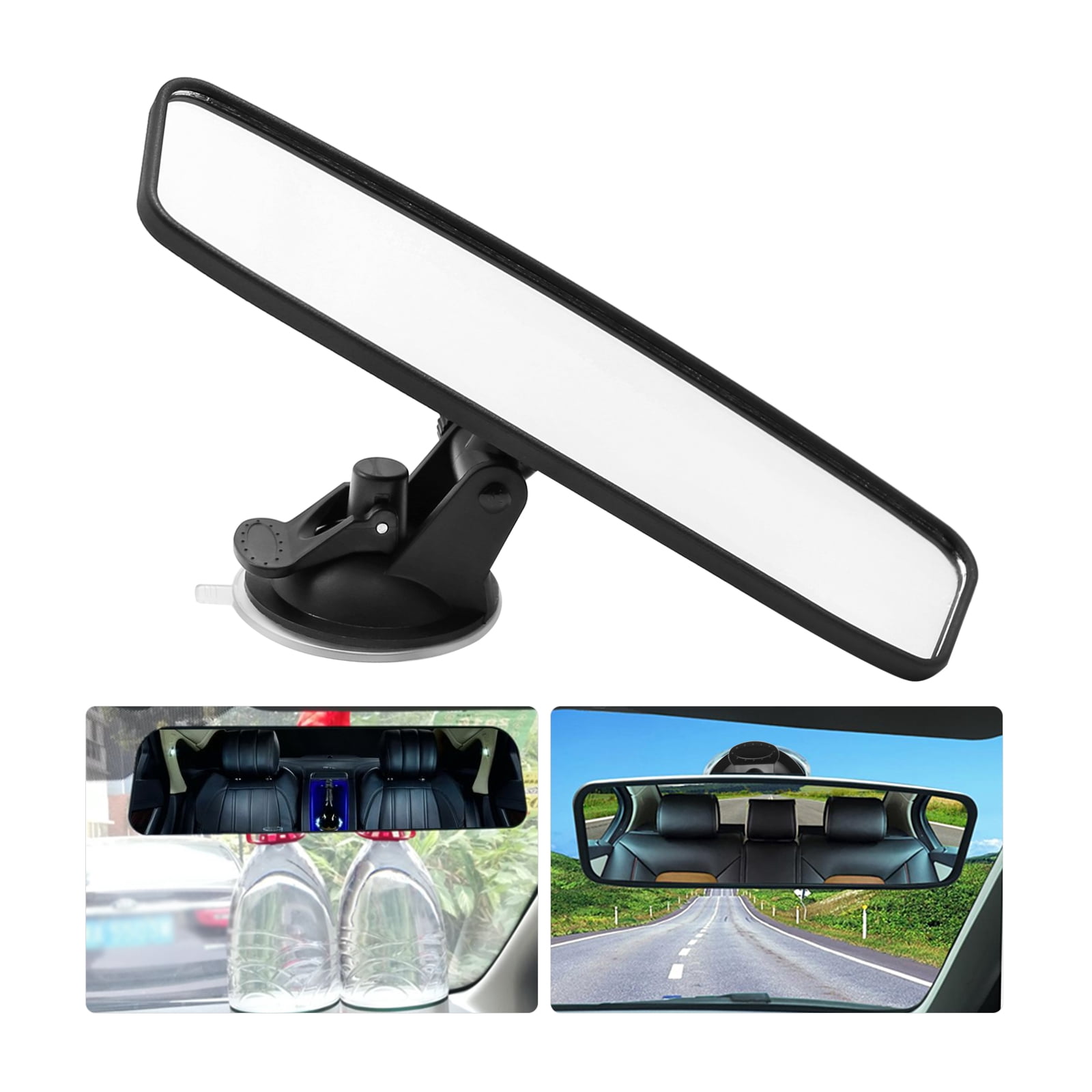 Anxingo Interior Rear View Mirror, Adjustable Wide Angle Blind Spot Mirror for Cars Trucks and SUVs (9.64 in x 2.6 in, White) 7k4cx