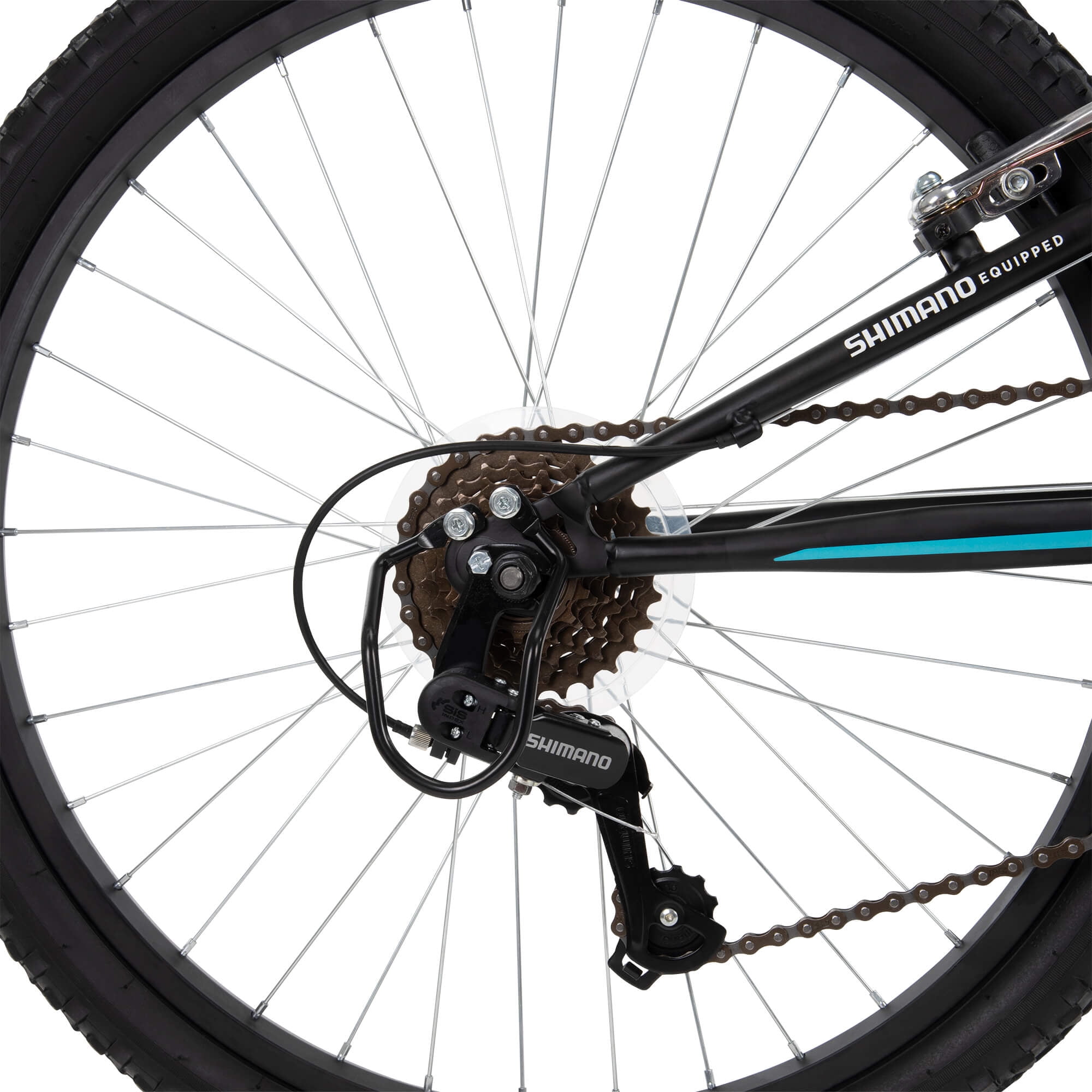 Huffy 24 in Trail Runner Mountain Bike, Dual Suspension, All-Terrain, Women's Adult (Teal, 24 in) ur64d