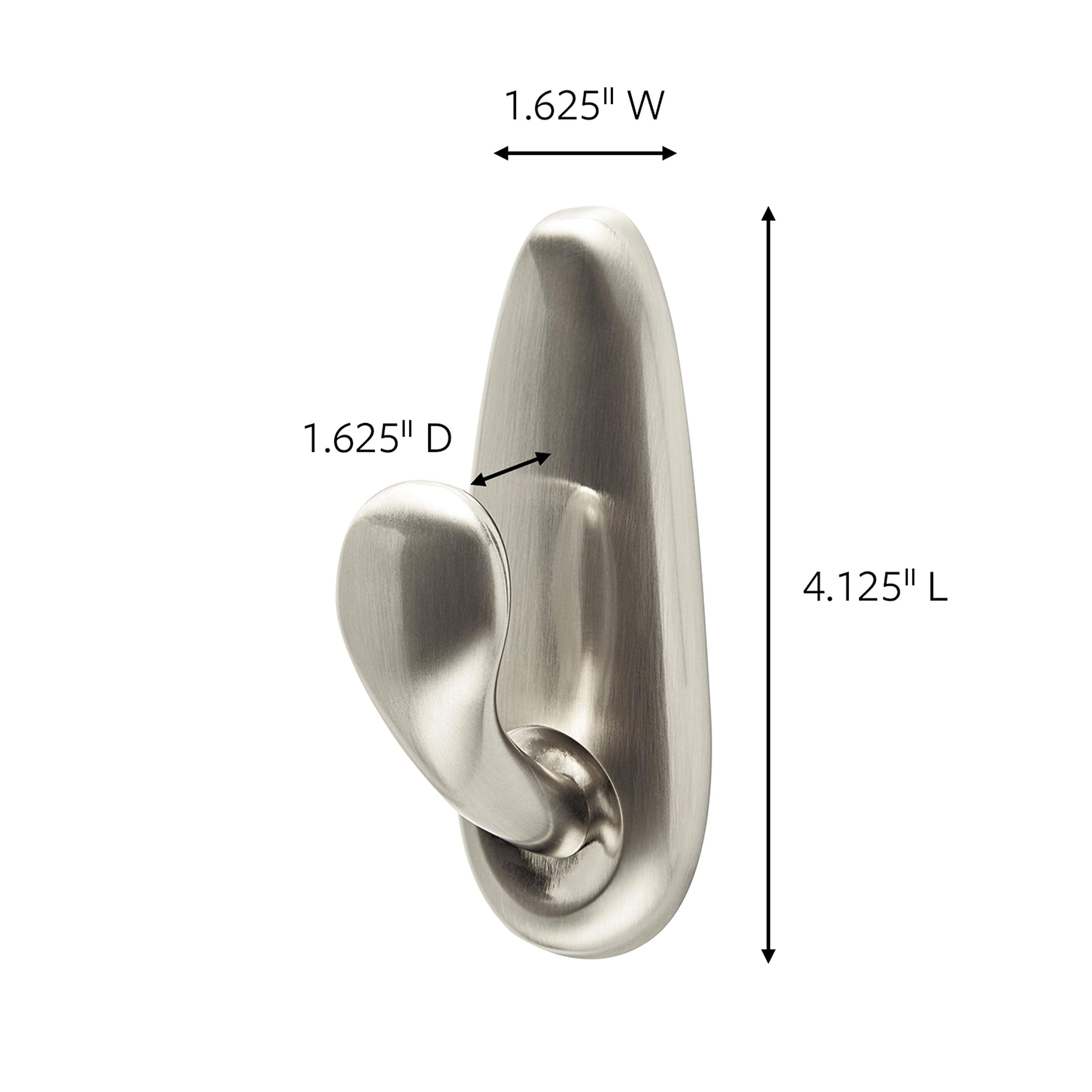 Command Large Metal Wall Hook, Damage-Free Adhesive Hanging Hardware (Silver, 1 Hook) mq7yo