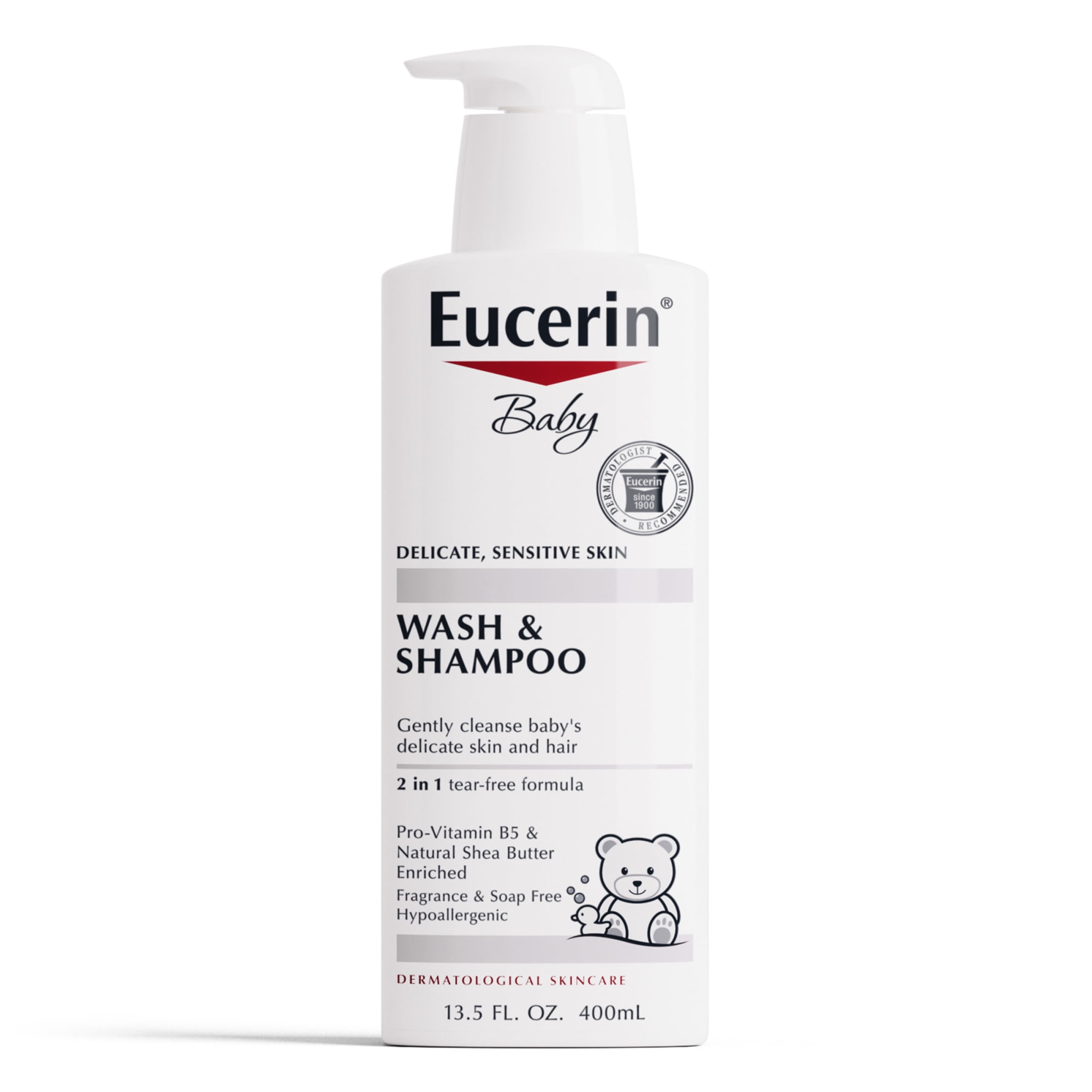 Eucerin Baby Wash and Shampoo, Tear-Free Hypoallergenic Cleanser for Sensitive Skin (13.5 fl oz) 0ts8m