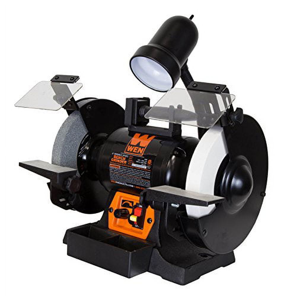 WEN 8-Inch Variable Speed Bench Grinder with Flexible Work Light (Black, 5-Amp) 74lyi