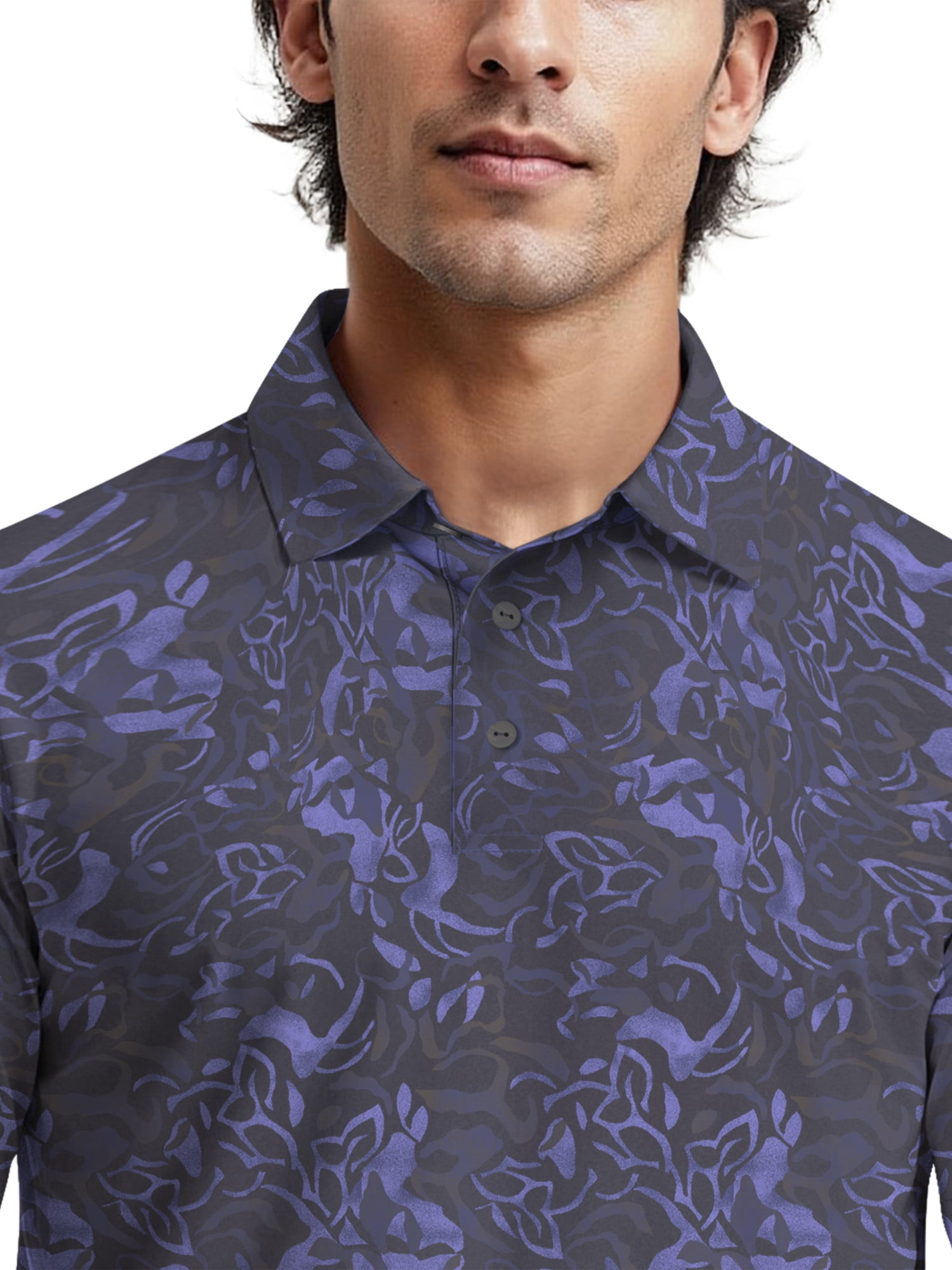Ben Hogan Men's Performance Tropical Golf Polo Shirt (Blue, S) ha50e