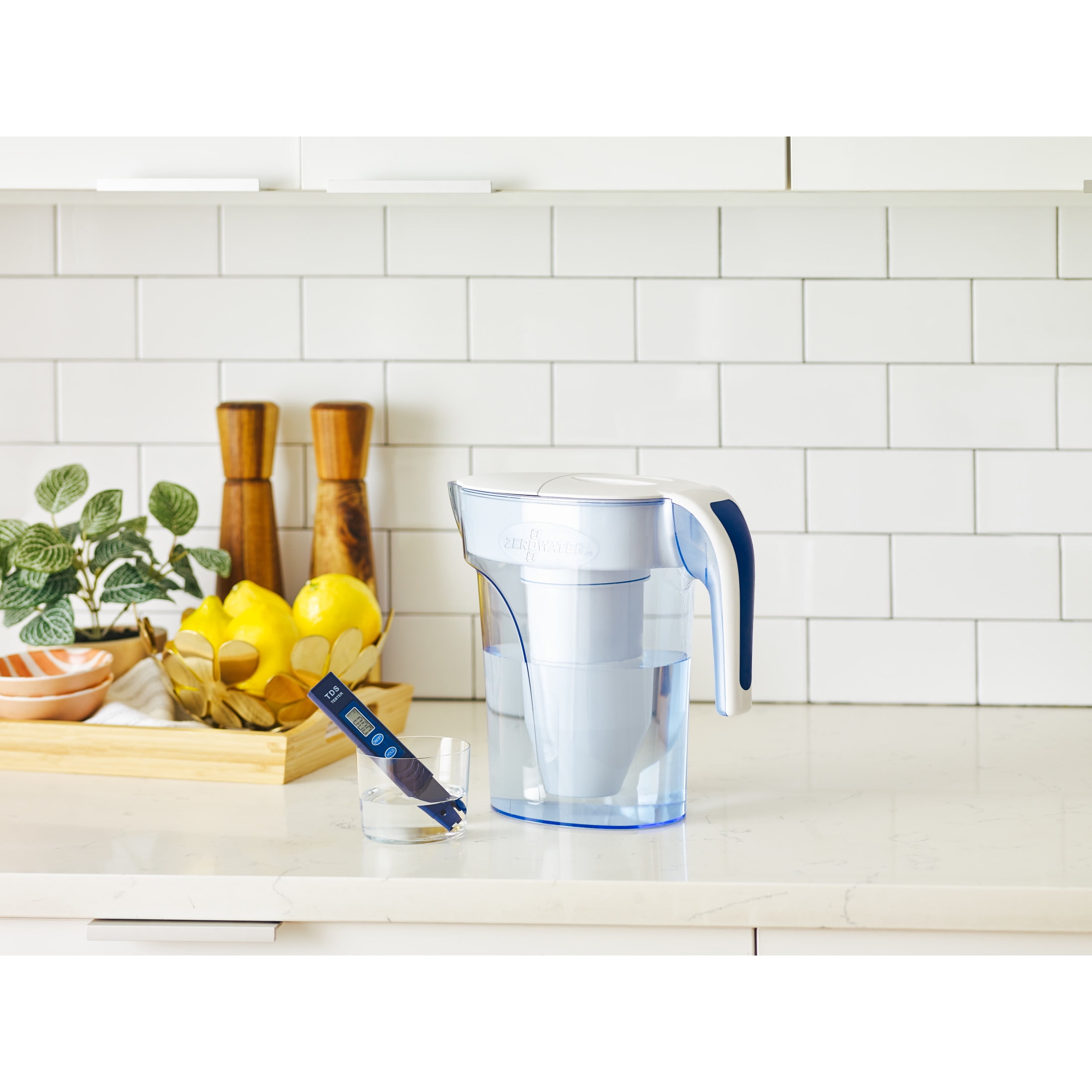 ZeroWater 7 Cup 5-Stage Ready-Pour Water Filter Pitcher (Blue, 7 Cup) pmff4