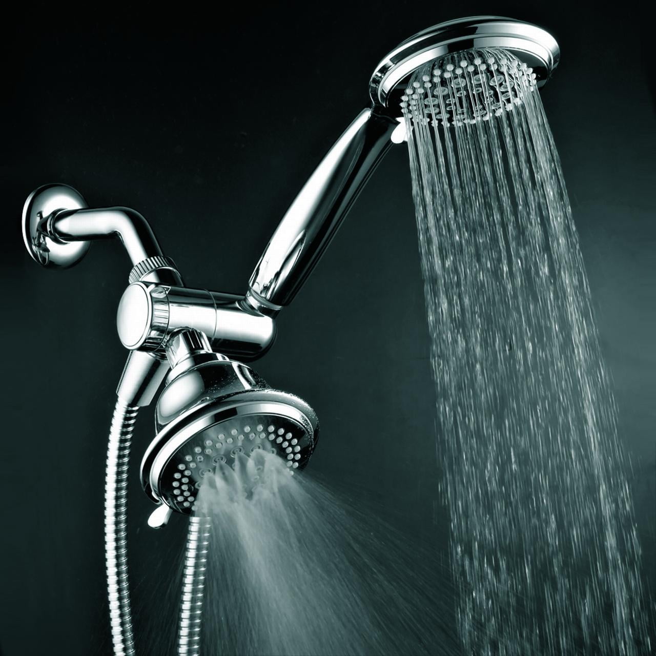 HotelSpa 36-Setting Luxury 3-Way Shower Combo with Dual 4-inch Shower Heads (Chrome, 1.5 lb) 86qr7