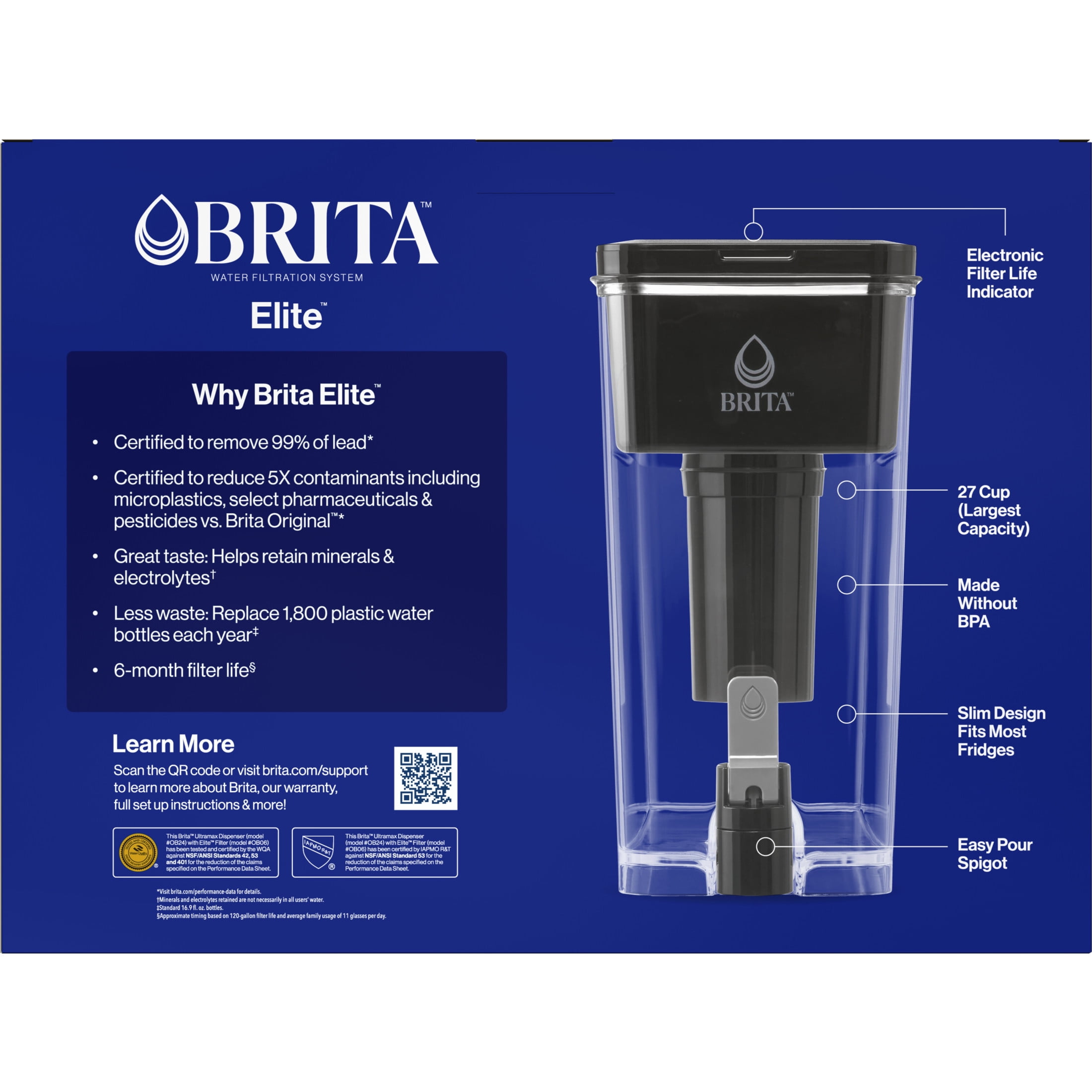 Brita UltraMax Water Filtration Dispenser (Black, 27 Cup) cyyje