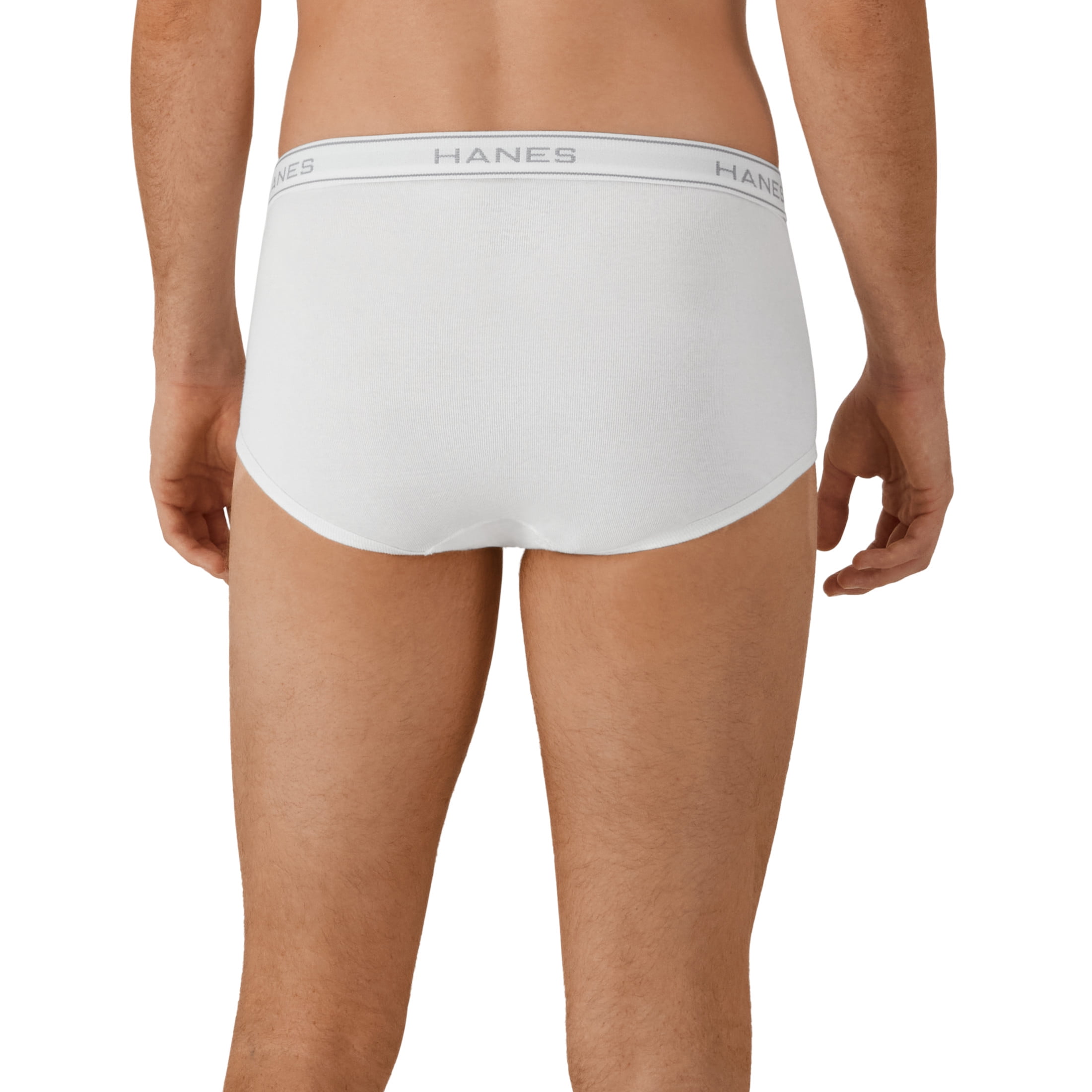 Hanes Men's Cotton Briefs Moisture-Wicking Underwear (White, 10-Pack) o2lze