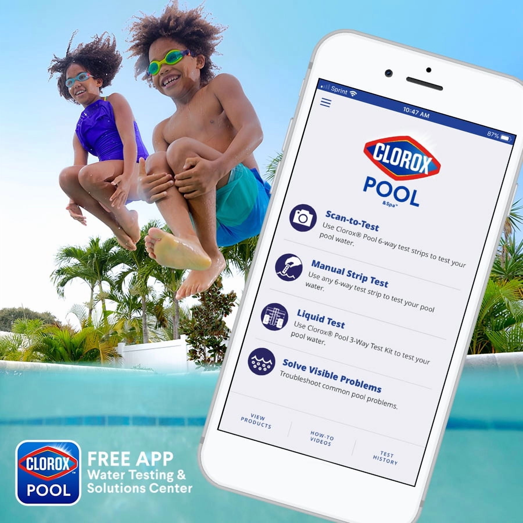 Clorox Pool&Spa Multi-Use Smart Water Testing Strips for Swimming Pools (30 Count) s57f7