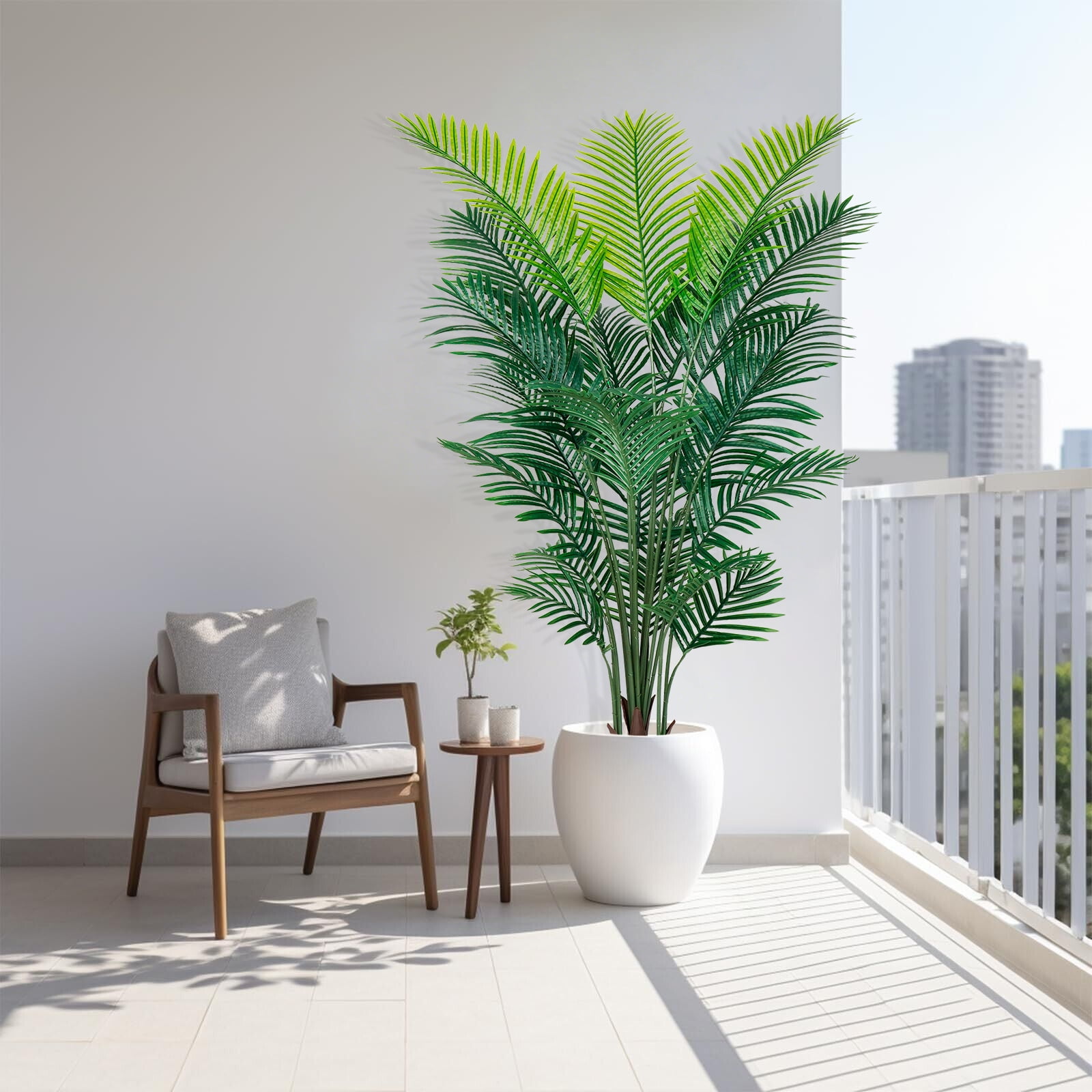 Olivivi Artificial Palm Tree 6ft Tall Faux Silk Plant for Home and Office Decor (Green, 6 ft) 5fr0e