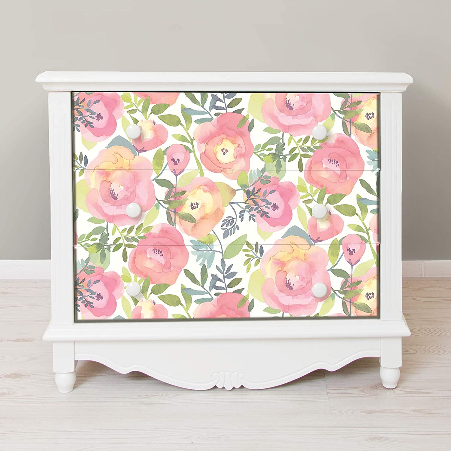NuWallpaper Peachy Keen Floral Peel and Stick Wallpaper (Pink, 20.8 in x 216 in) 4jc22
