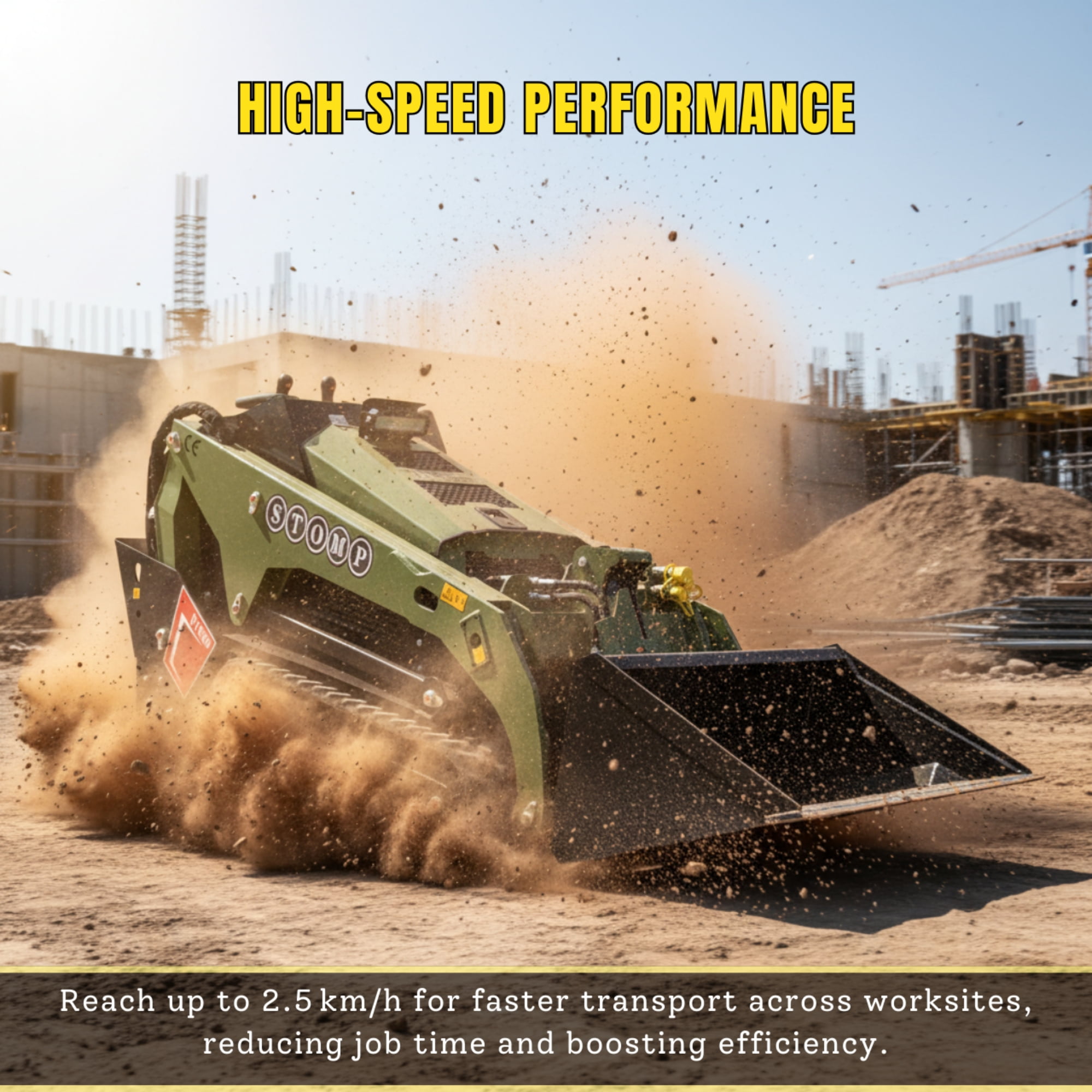 TYPHON STOMP V1000 Diesel Skid Steer Loader (Green, 1.5 Ton) znrn3
