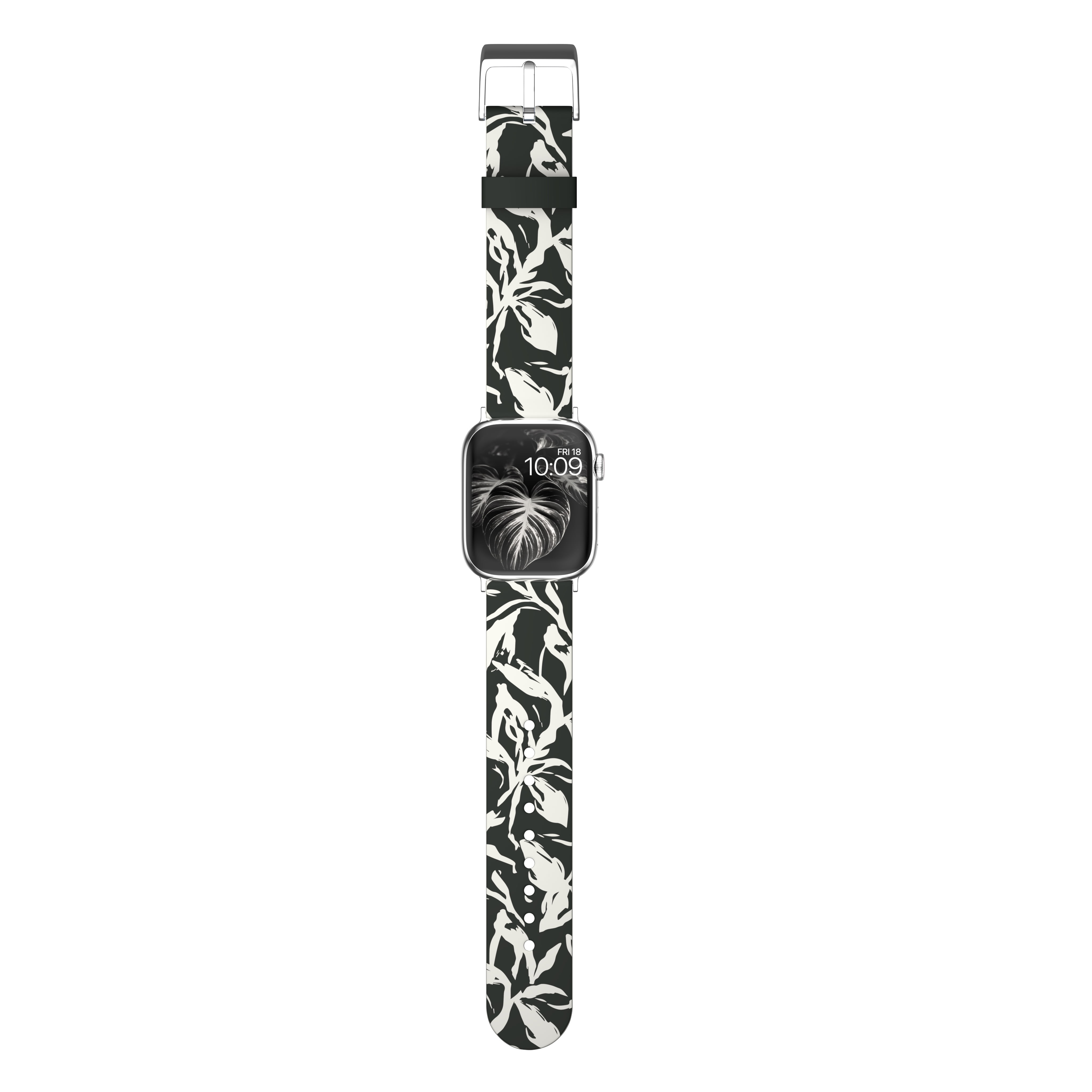MobyFox Midnight Flora Silicone Smartwatch Band (Black, Universal Fit) a43xp