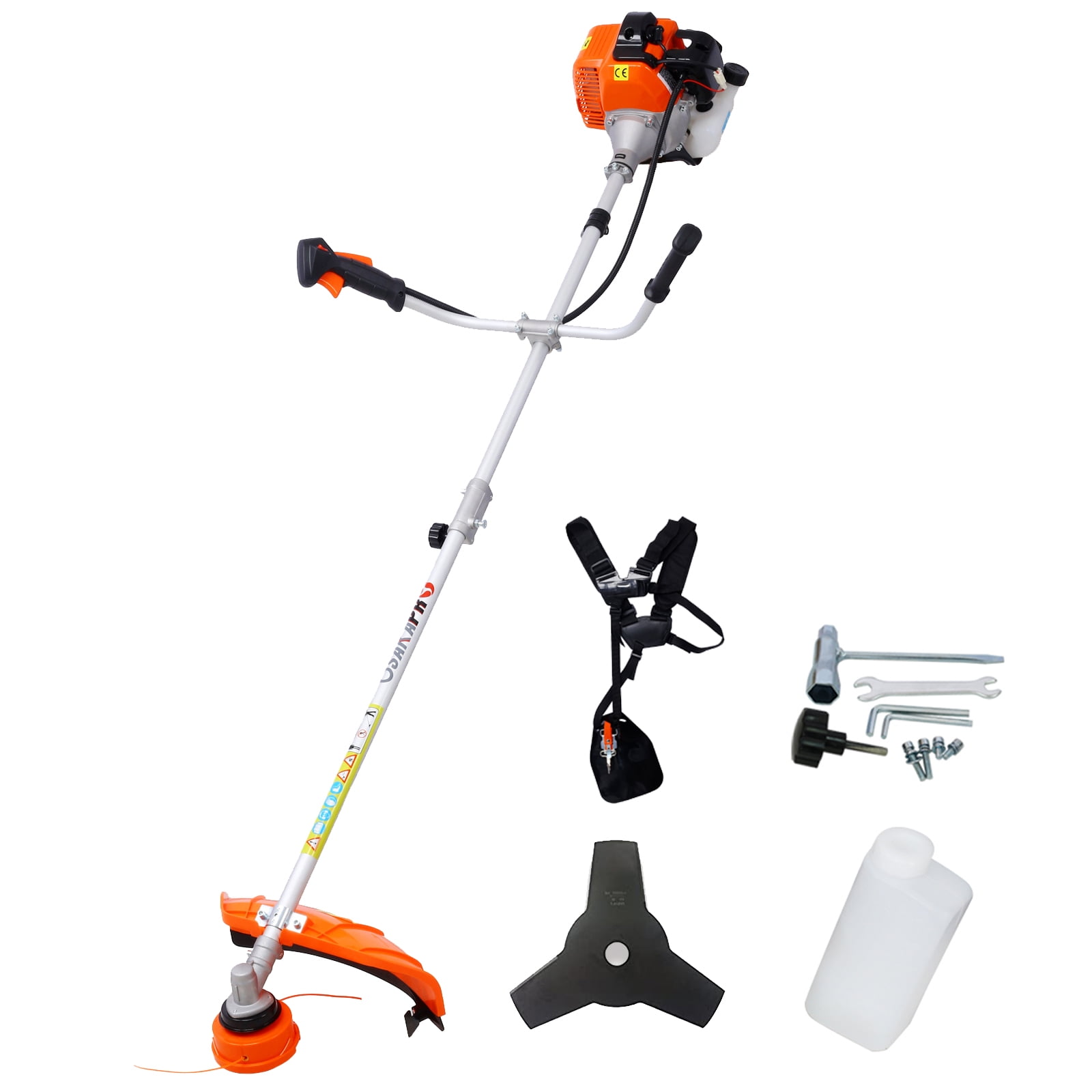 Donext 52cc Gas Weed Eater 2-in-1 String Trimmer and Brush Cutter with Shoulder Strap (Orange, 18 in) rsrp0
