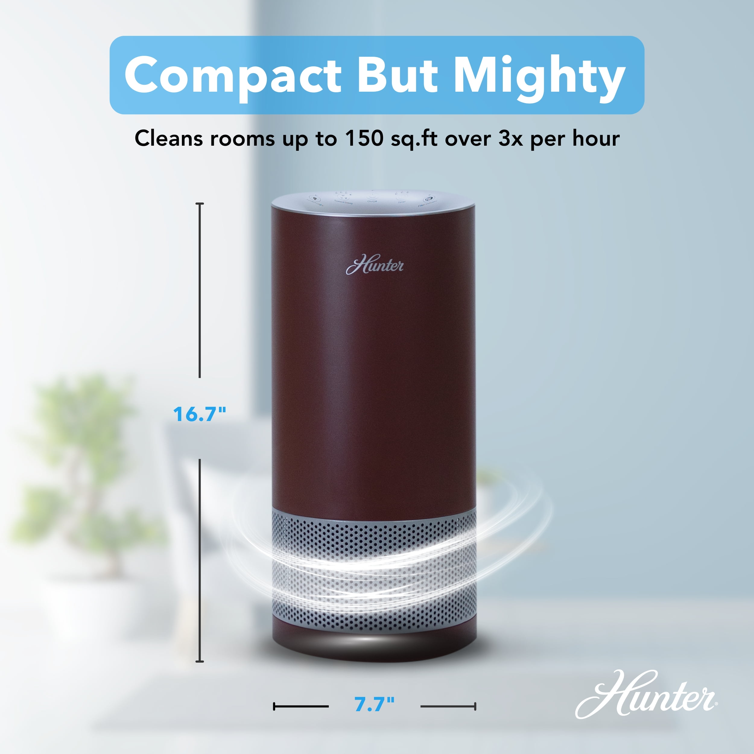 Hunter HP450UV True HEPA Air Purifier with EcoSilver Pre-filter (White) c2rww