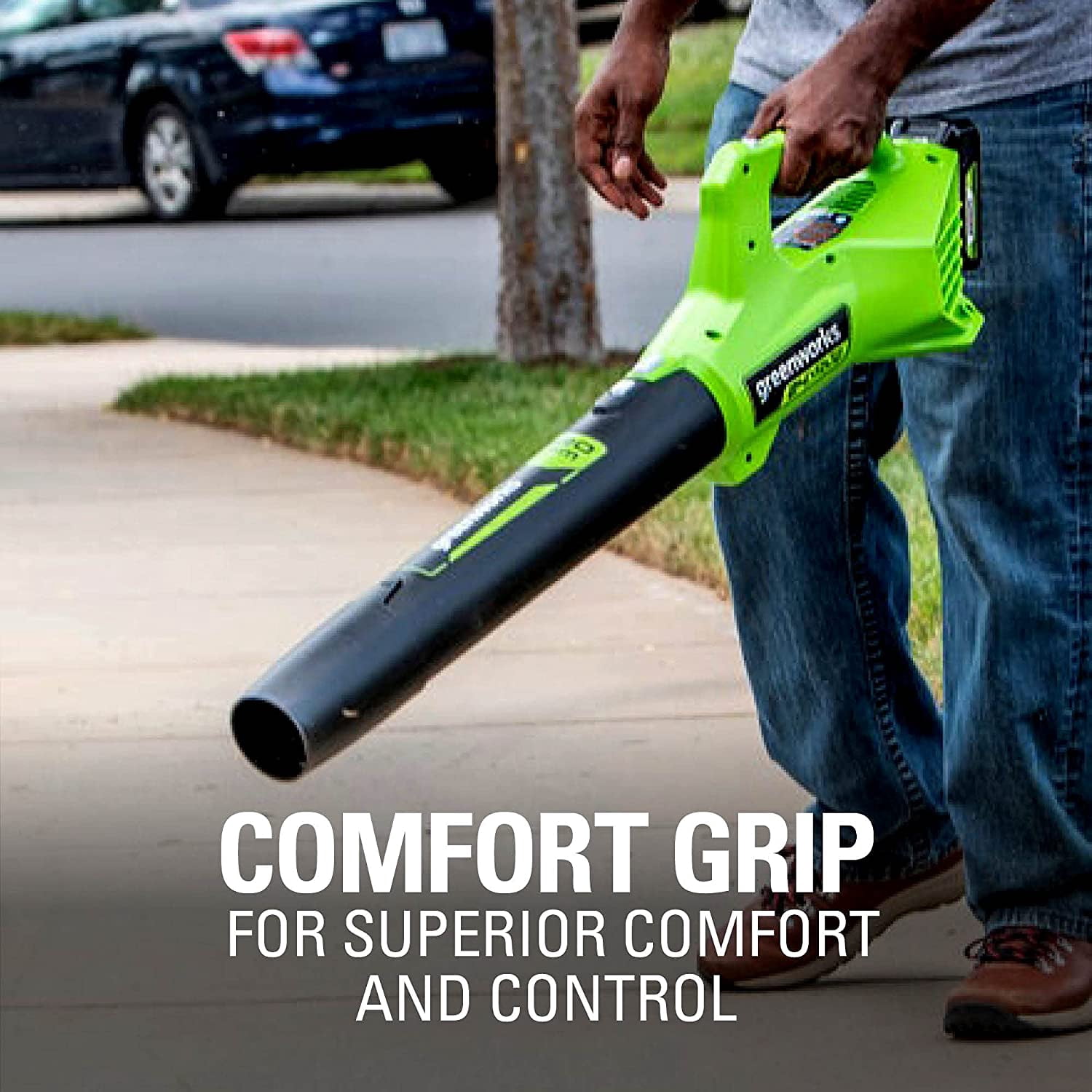 Greenworks 24V 12 in Cordless String Trimmer and Leaf Blower Combo Kit (Green, 2Ah Battery and Charger Included) po016
