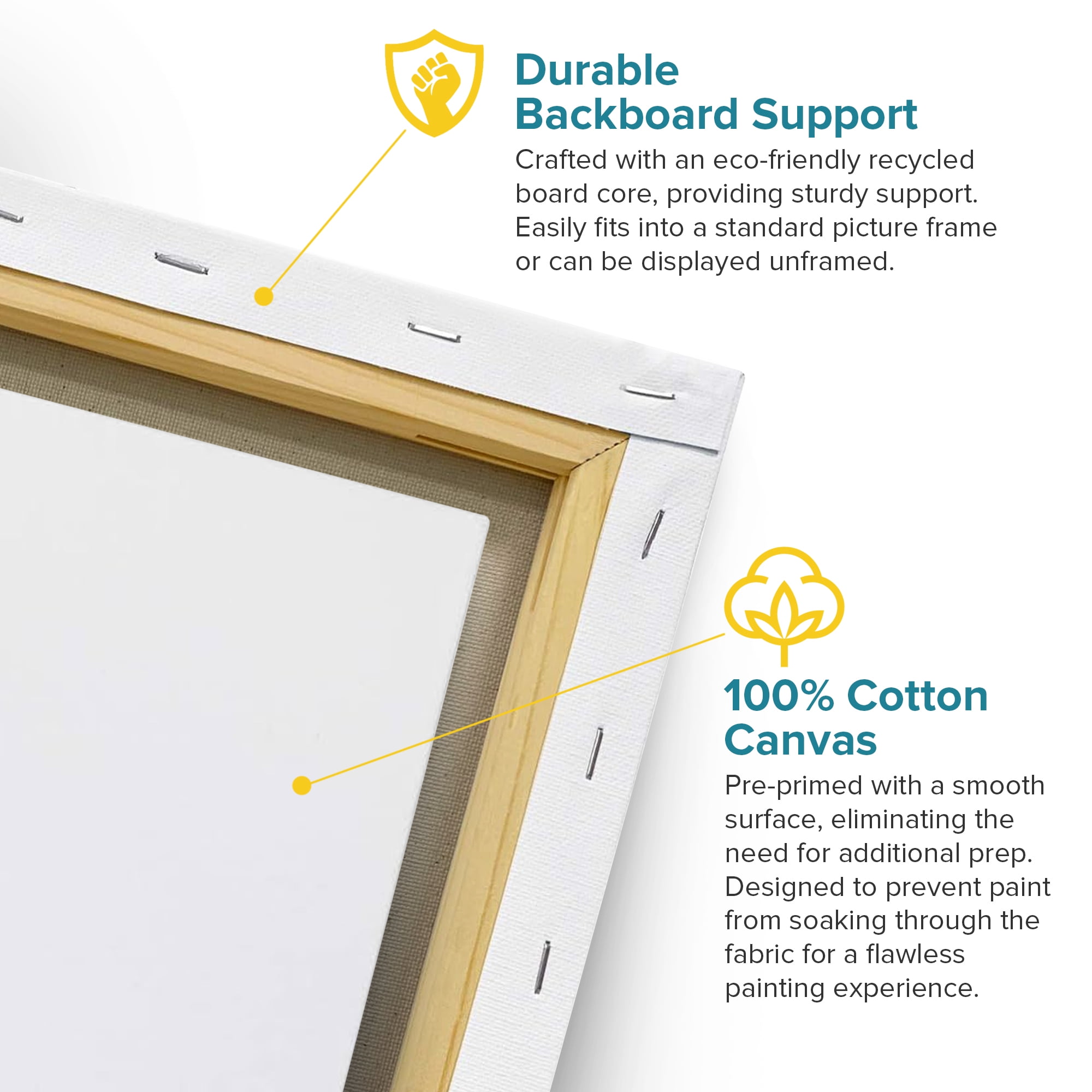 Artist Concepts Pre-Stretched Blank Canvas Frames for Painting and Crafts (White, 11 in x 14 in, 6 Pack) wrftg