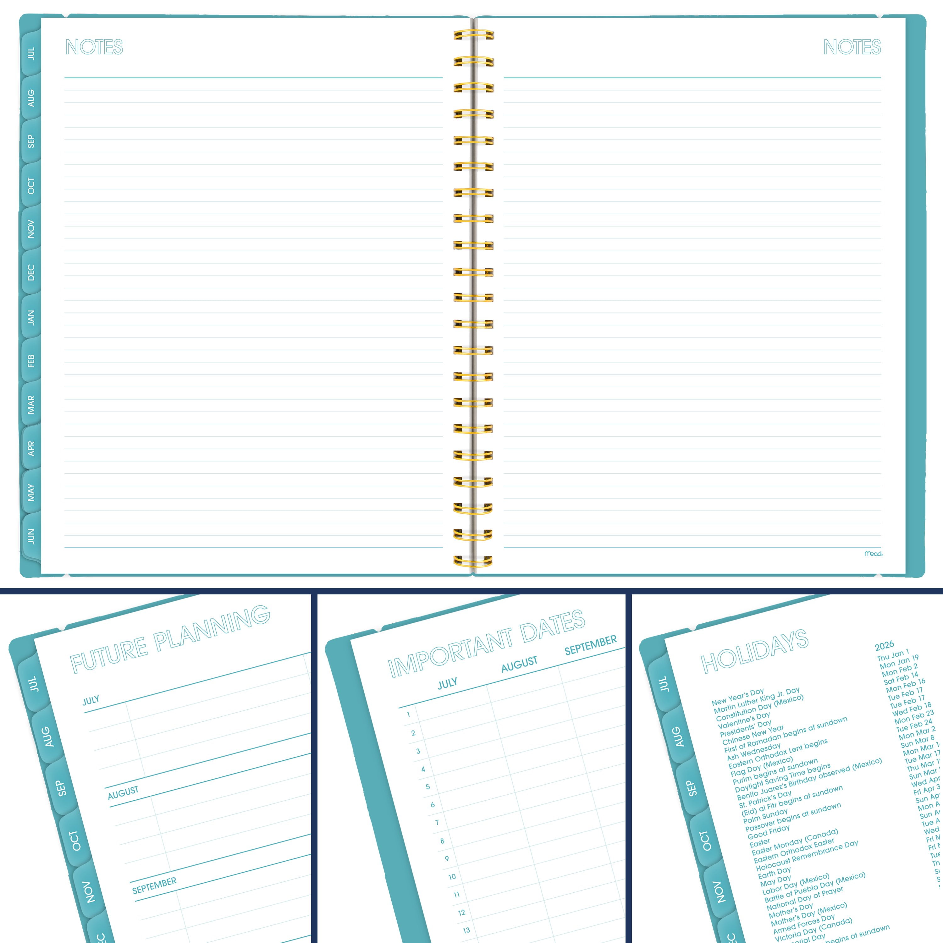 Mead Academic Planner 2026-2027, Weekly & Monthly Organizer (Tranquil Turquoise, 8.5 in x 11 in) 6uoy5