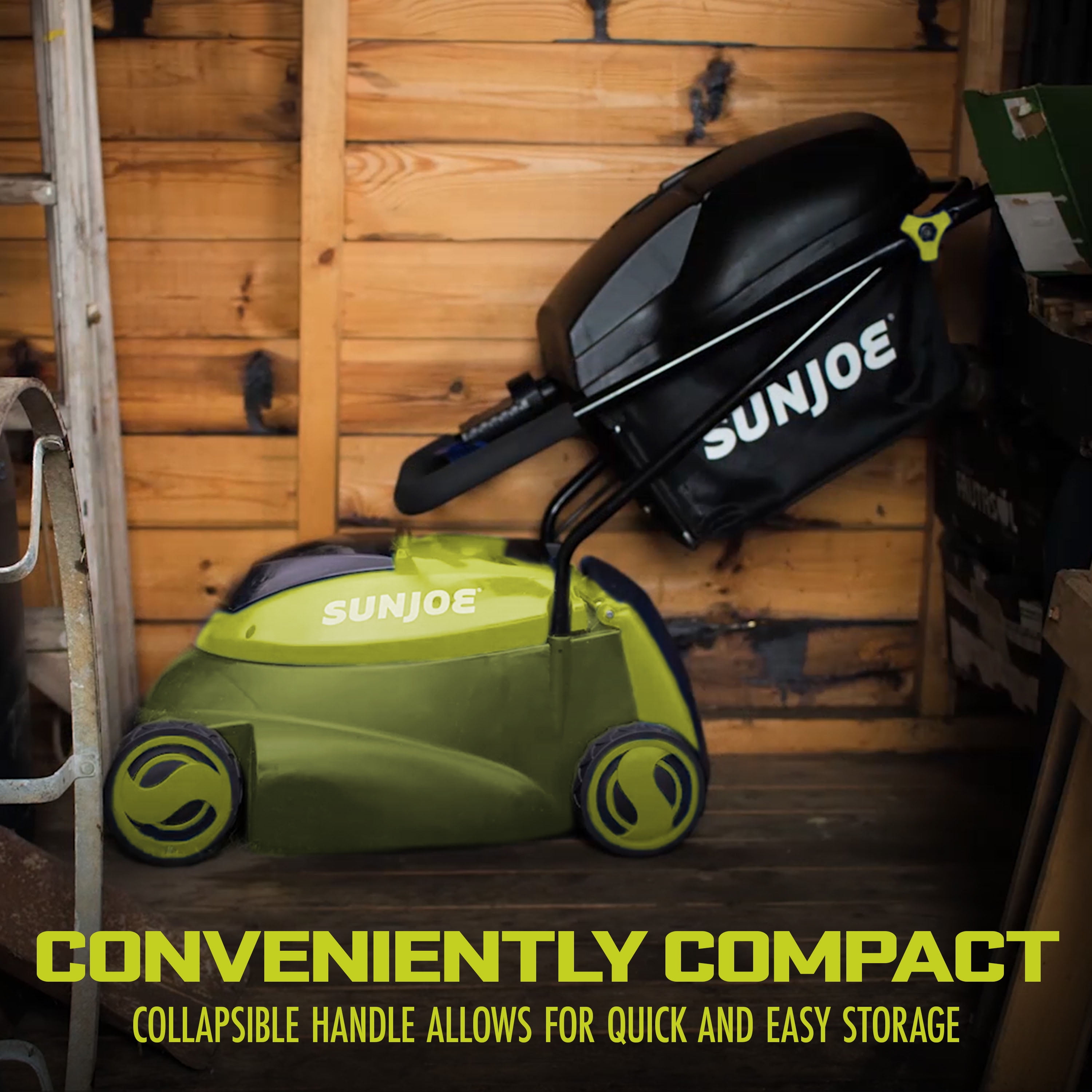 Sun Joe 24V Cordless 14-inch Brushless Push Lawn Mower (Green, 23.1 lb) d7rof