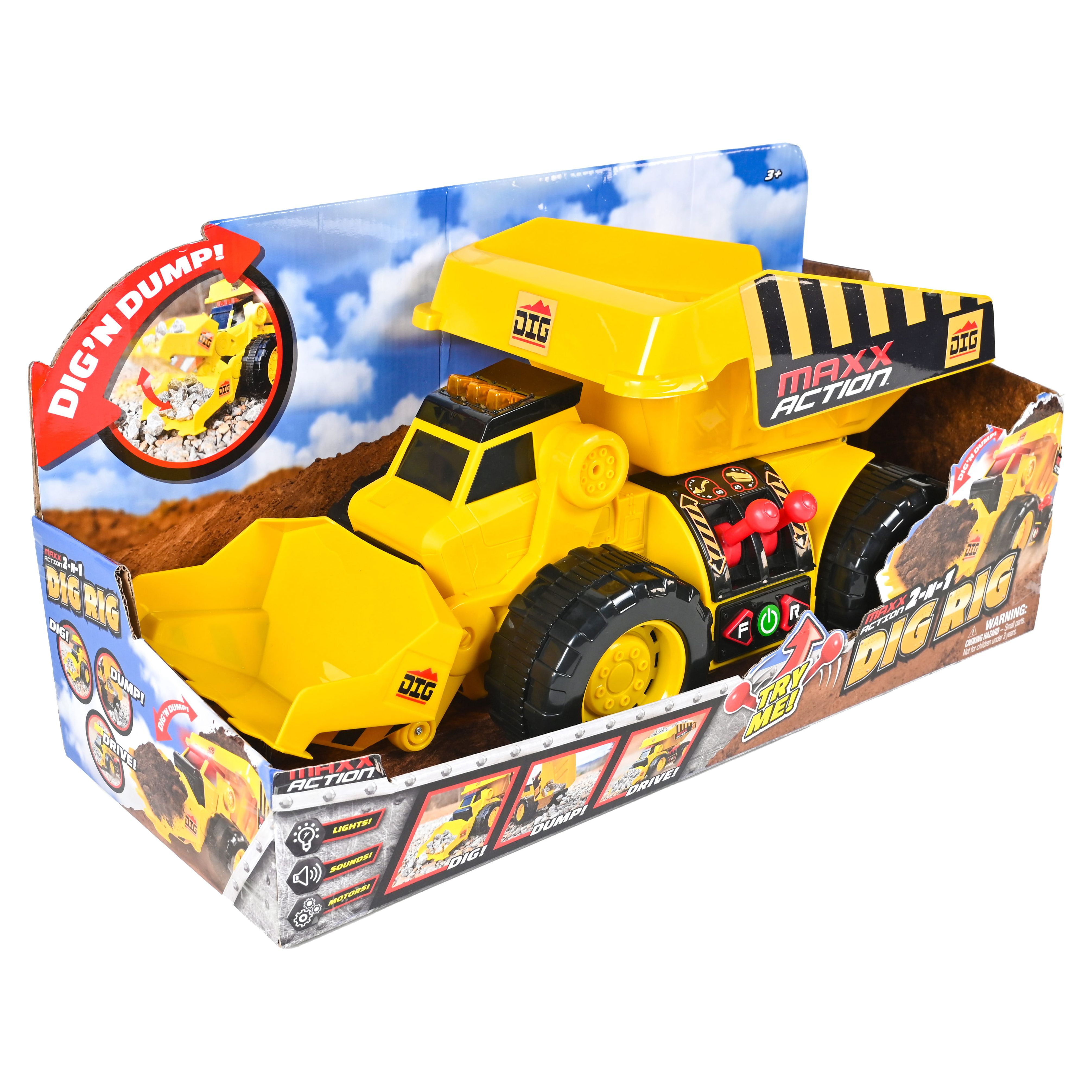Maxx Action Motorized 2-in-1 Dig Rig Construction Truck with Lights and Sounds (18 in) ngemg