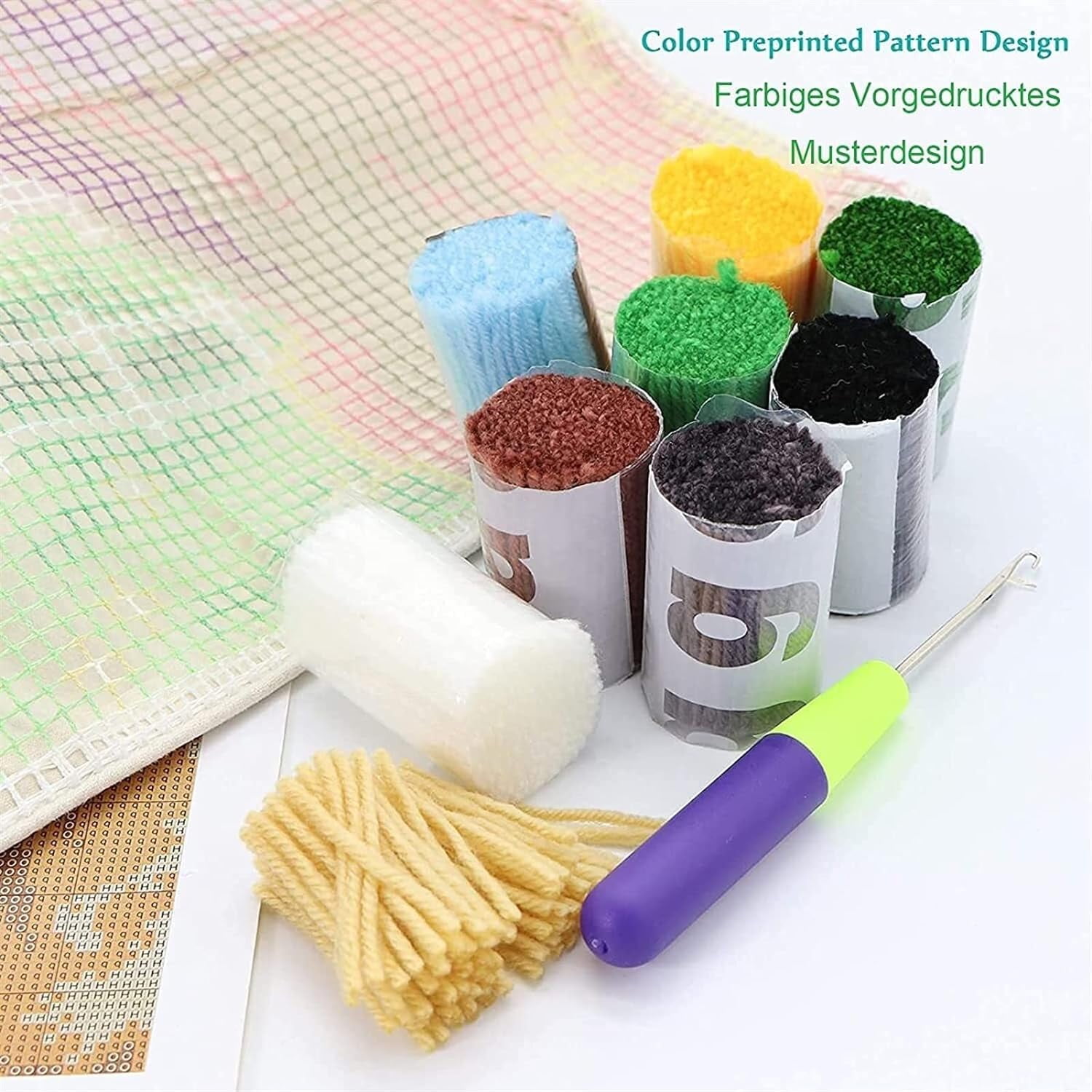 Generic Snail Latch Hook Kit DIY Cushion Making Set (Preprinted Pattern Canvas, 11.8 in x 11.8 in) r7r96 - Image 4