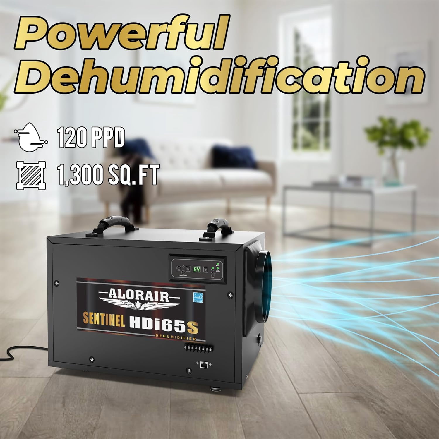 AlorAir 120 PPD Commercial Dehumidifier with Pump and Hose (Black, 1300 Sq. Ft. Coverage) oecep