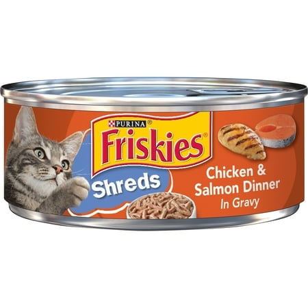 Friskies Shreds Chicken and Salmon Dinner Wet Cat Food in Gravy (12 Pack, 5.5 oz) jm4lm