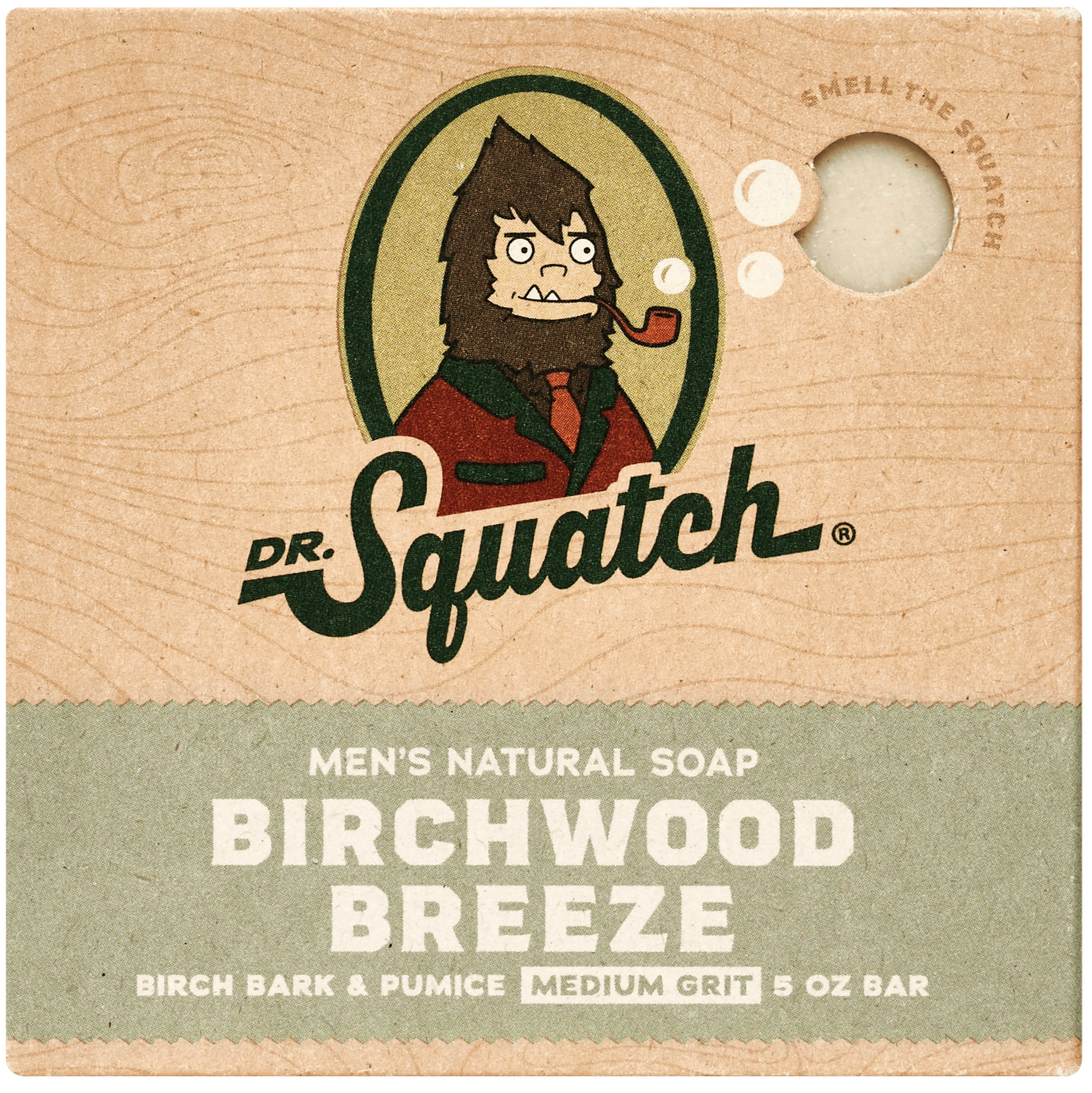 Dr. Squatch Men's Natural Bar Soap, Birchwood Breeze Scented Exfoliating Body Wash (5 oz) sidv9
