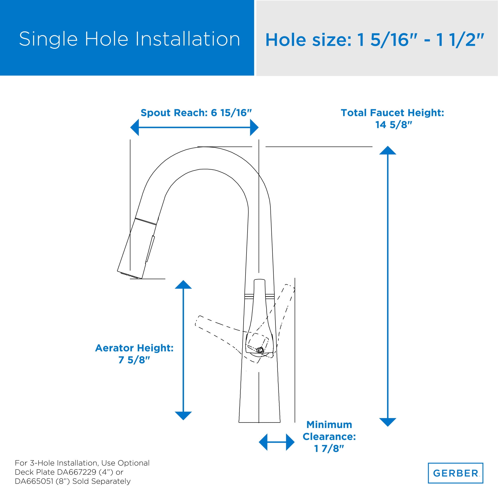 Gerber Vaughn Single Handle Kitchen Bar Faucet (Stainless Steel, 14.6 in Height) nrn3h