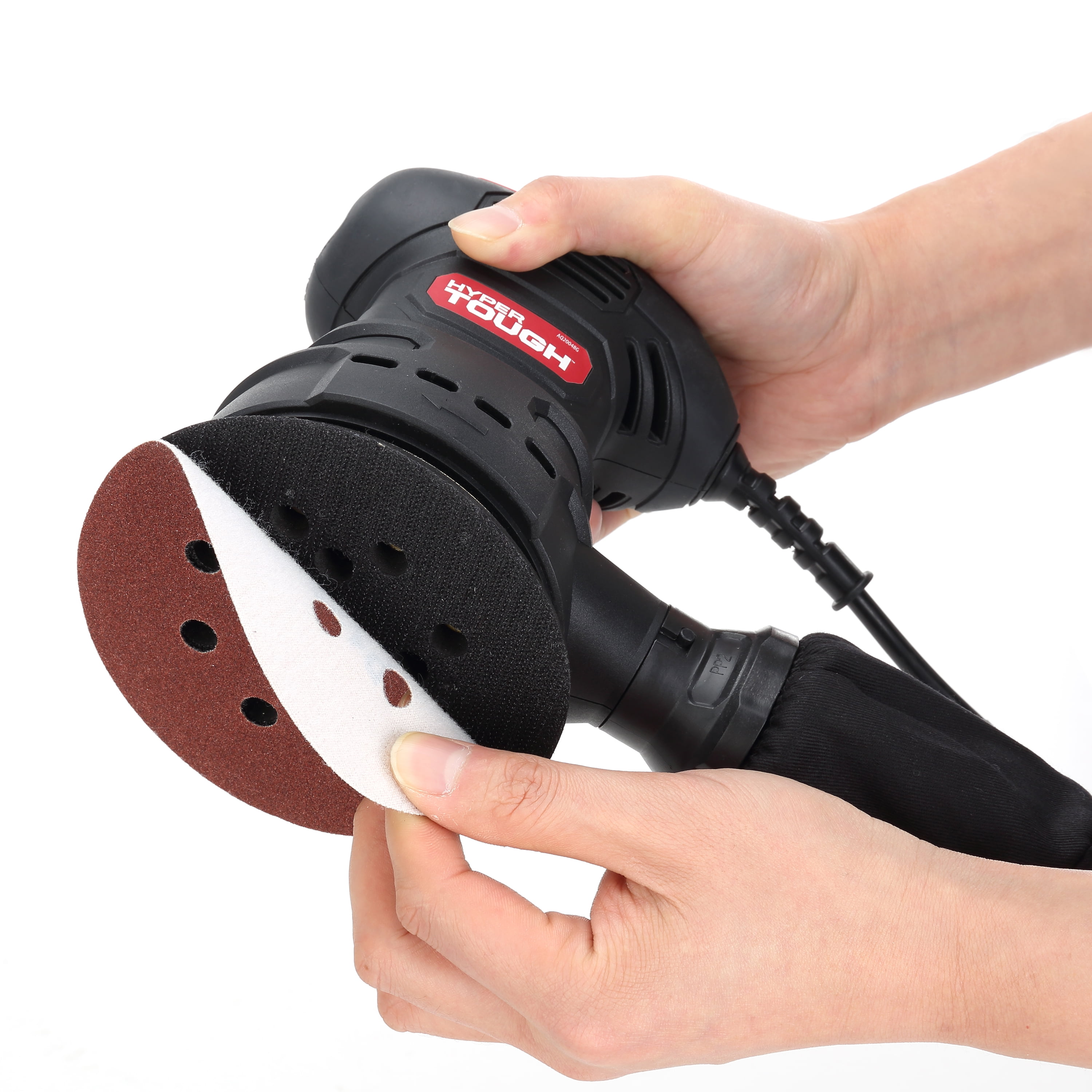 Hyper Tough 2.5 Amp Corded 5 inch Orbital Sander with Dust Collection System and Sanding Sheets (5 in) hva7x