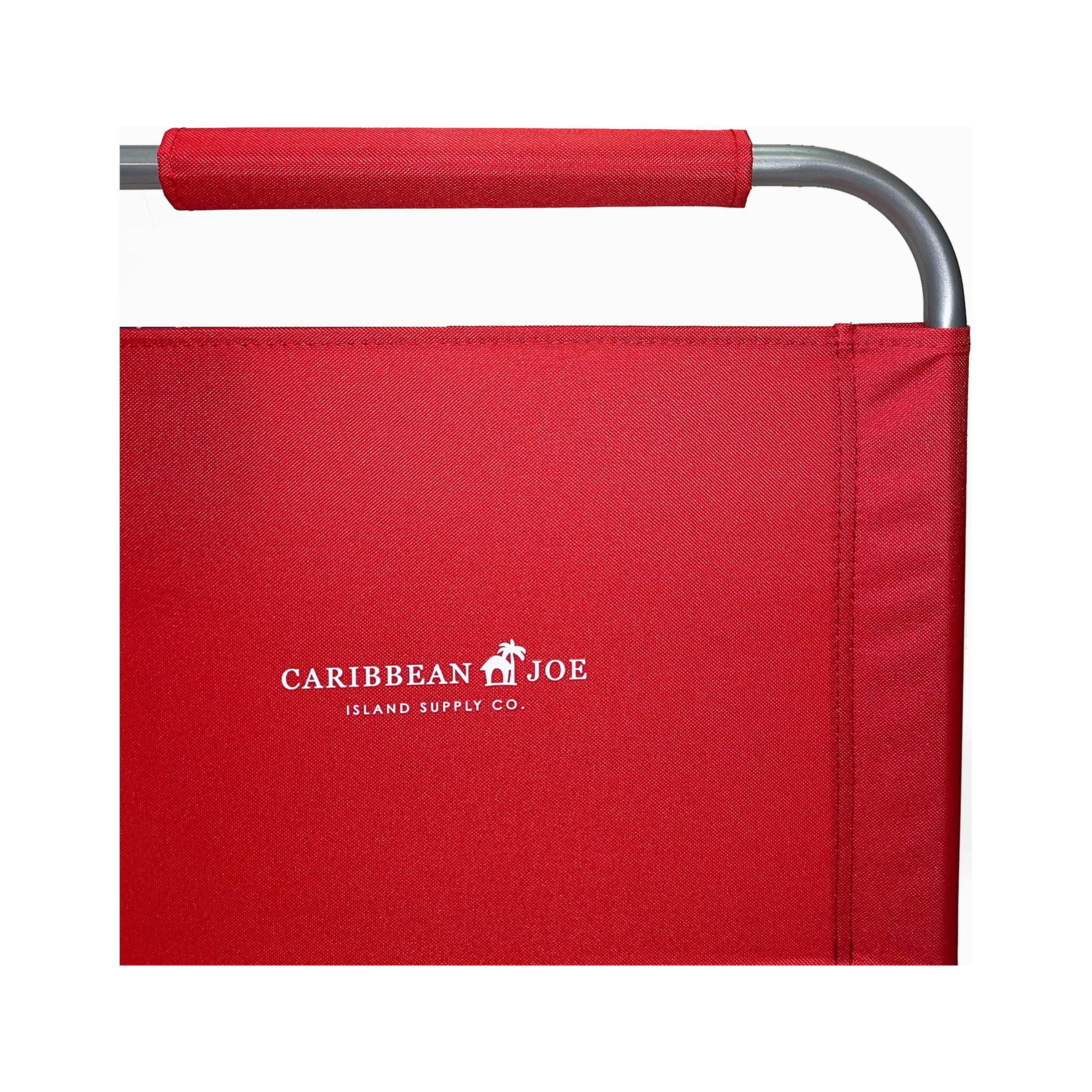 Caribbean Joe Folding Beach Chair, Lightweight Portable Outdoor Seat with Steel Frame (Red, 225 lb Capacity) lxd4a