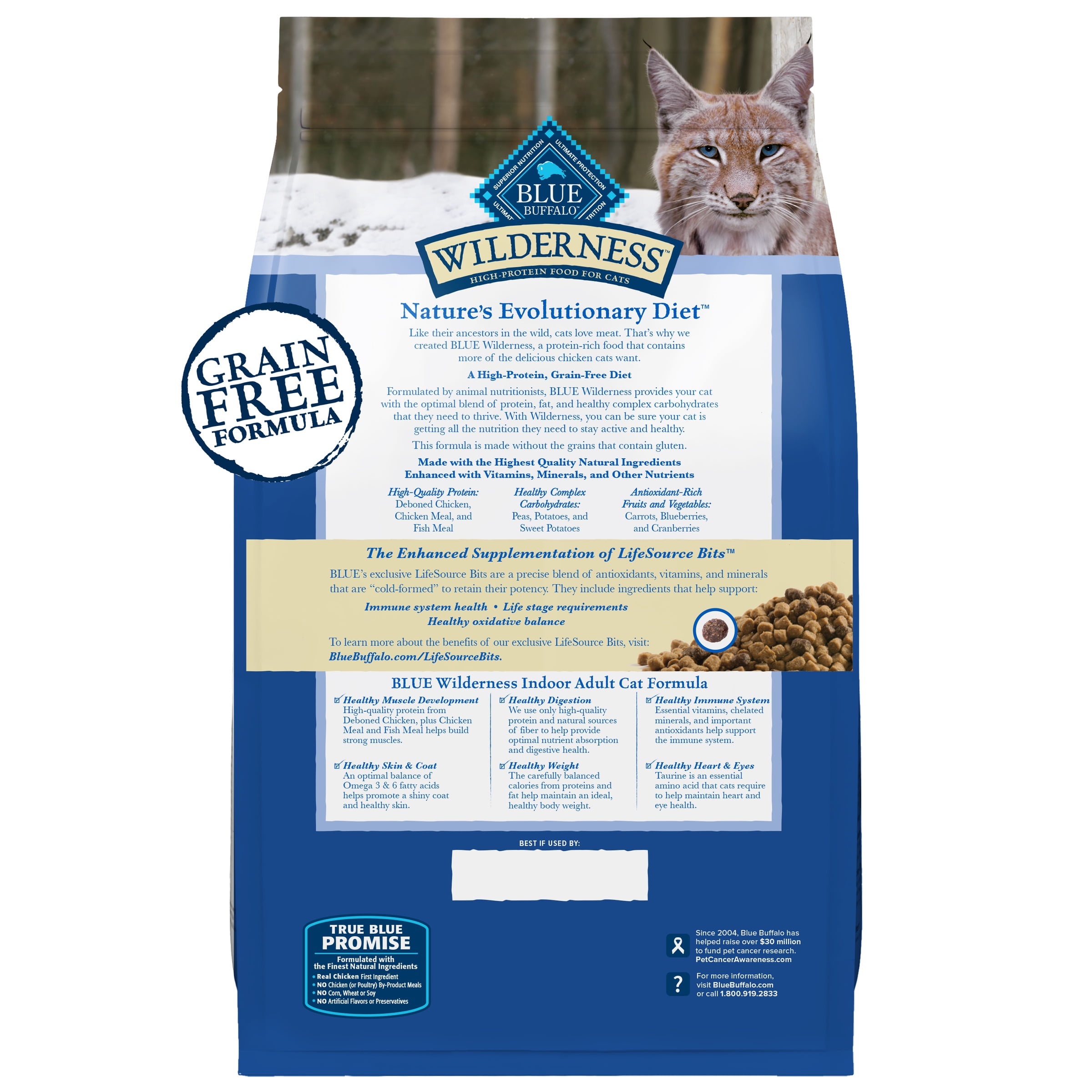 Blue Buffalo Wilderness High-Protein Grain-Free Dry Cat Food (Chicken, 11 lb) 26zfs