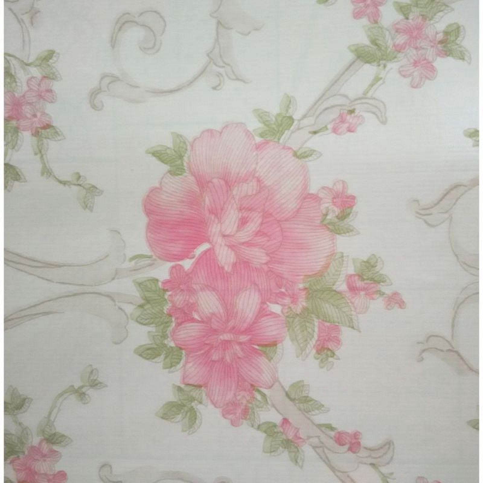 HomeDecor Pink Rose Self-Adhesive Wallpaper (Floral Pattern, 17.7 in x 118 in) zil0b