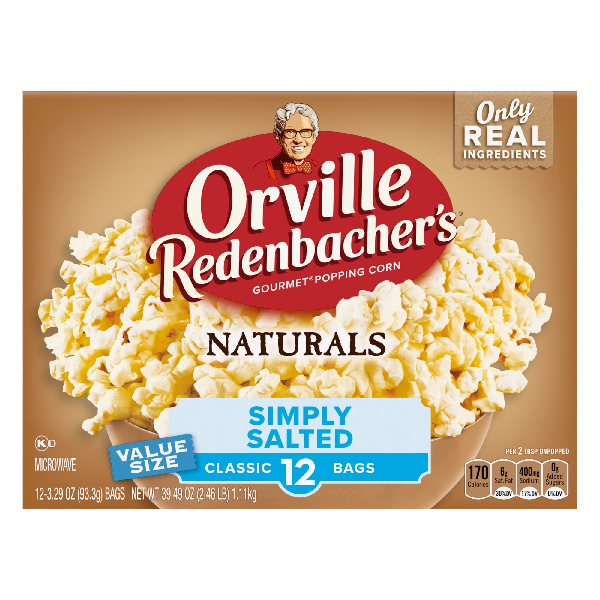 Orville Redenbacher’s Naturals Simply Salted Microwave Popcorn (Light & Fluffy, 12-Count, 3.29 oz) ezn25