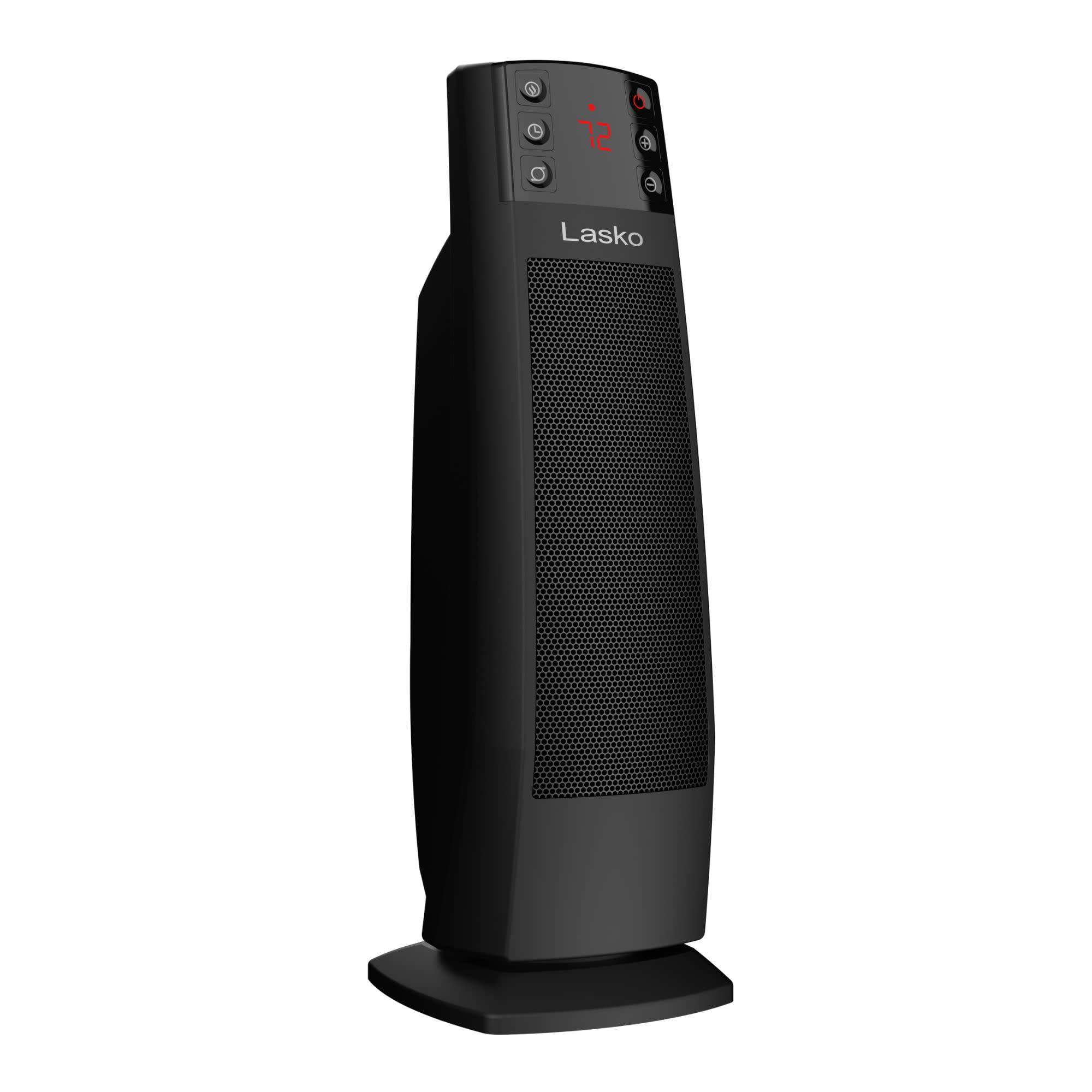 Lasko Oscillating Ceramic Tower Space Heater with Remote Control and Adjustable Thermostat (Black, 22 in) w66vn