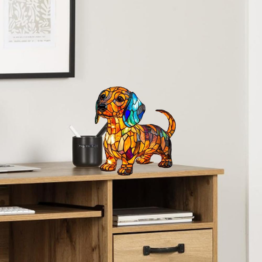 KUKIDSVO Dachshund Night Light, Dog Series Art Table Lamp, Decorative LED Pet Theme Decor (5.1 in) ub8e2