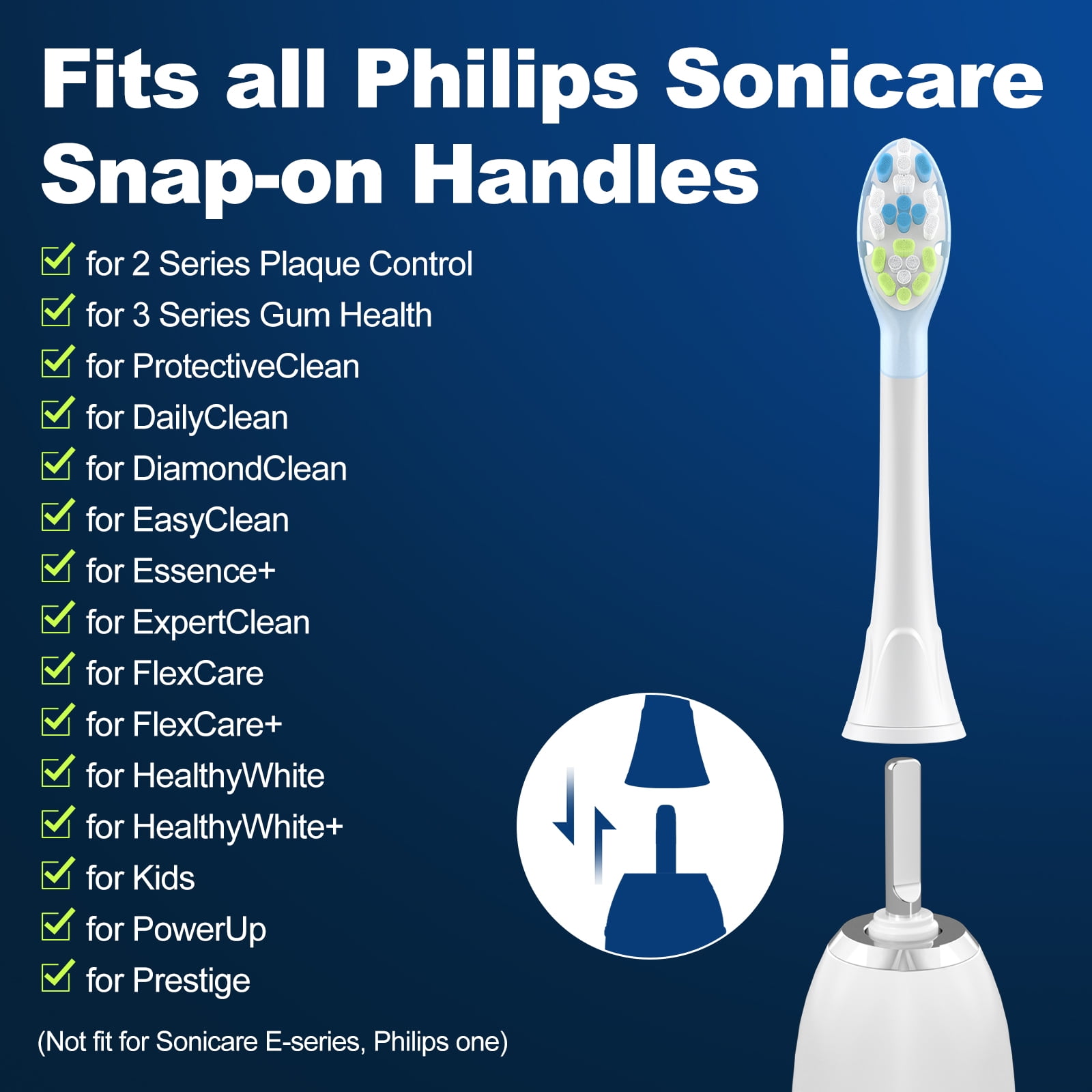 DailyWhite Premium Plaque Control Replacement Toothbrush Heads for Philips Sonicare Electric Toothbrush (White, 8 Pack) leot7