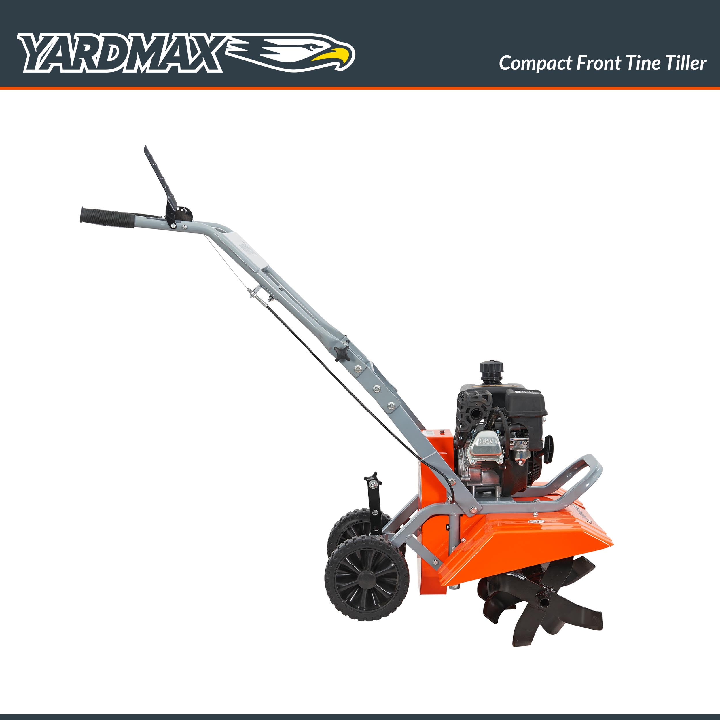 Yardmax Compact Front Tine Tiller (80cc, 21 in Tilling Width) uww0y