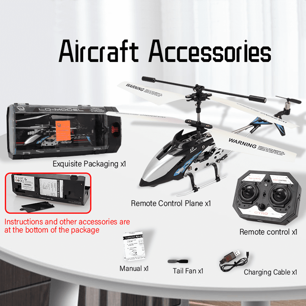 Tyethy Remote Control Helicopter RC Aircraft with LED Lights and Altitude Hold (Black, 8 in) 5yzpq
