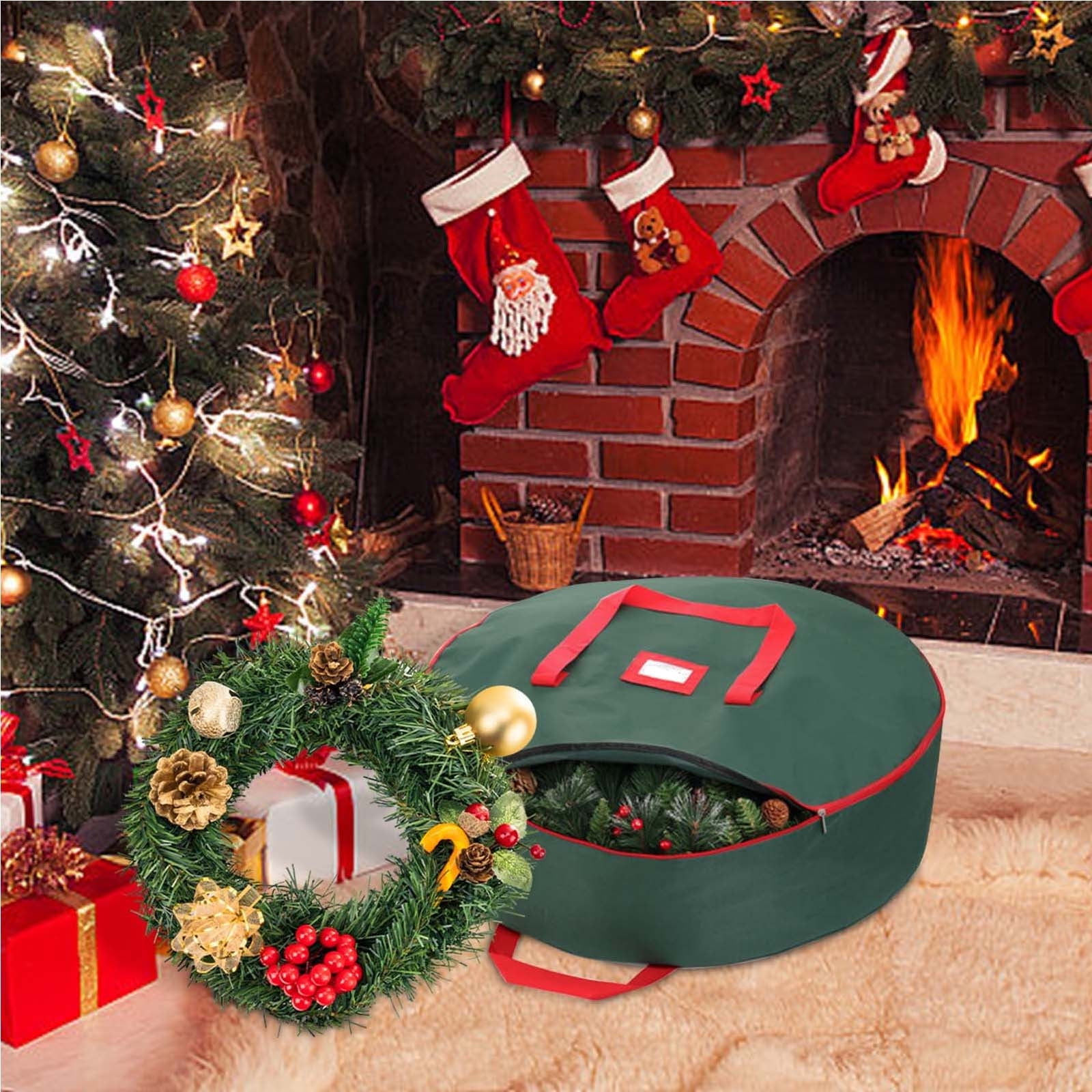 Aihimol Heavy Duty Wreath Storage Bag, Waterproof Christmas Wreath Holder for Seasonal Organization (Green, 29 in) 9kuj2