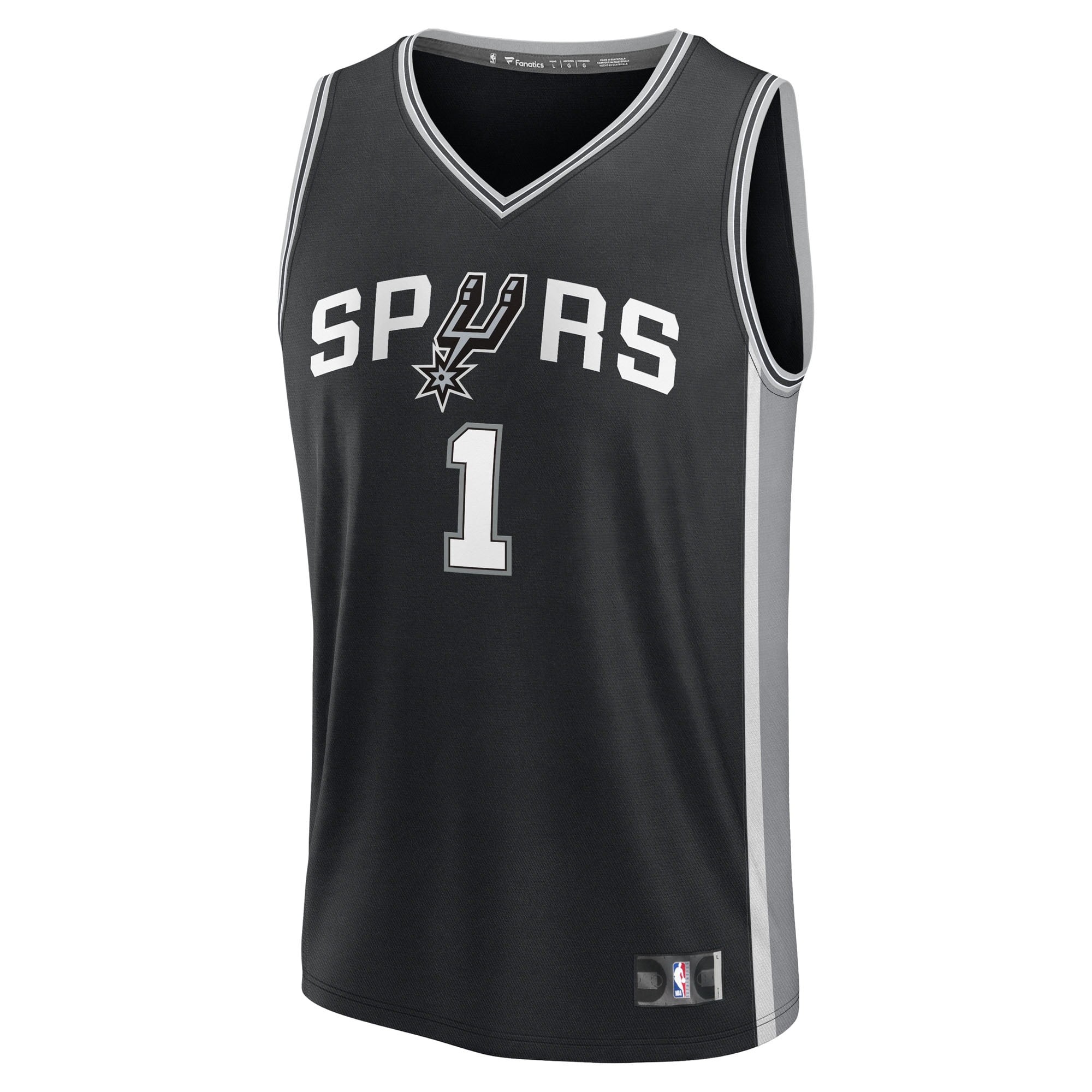 Fanatics San Antonio Spurs Victor Wembanyama Icon Edition Fast Break Replica Jersey (Black, Men's Large) 57gk9