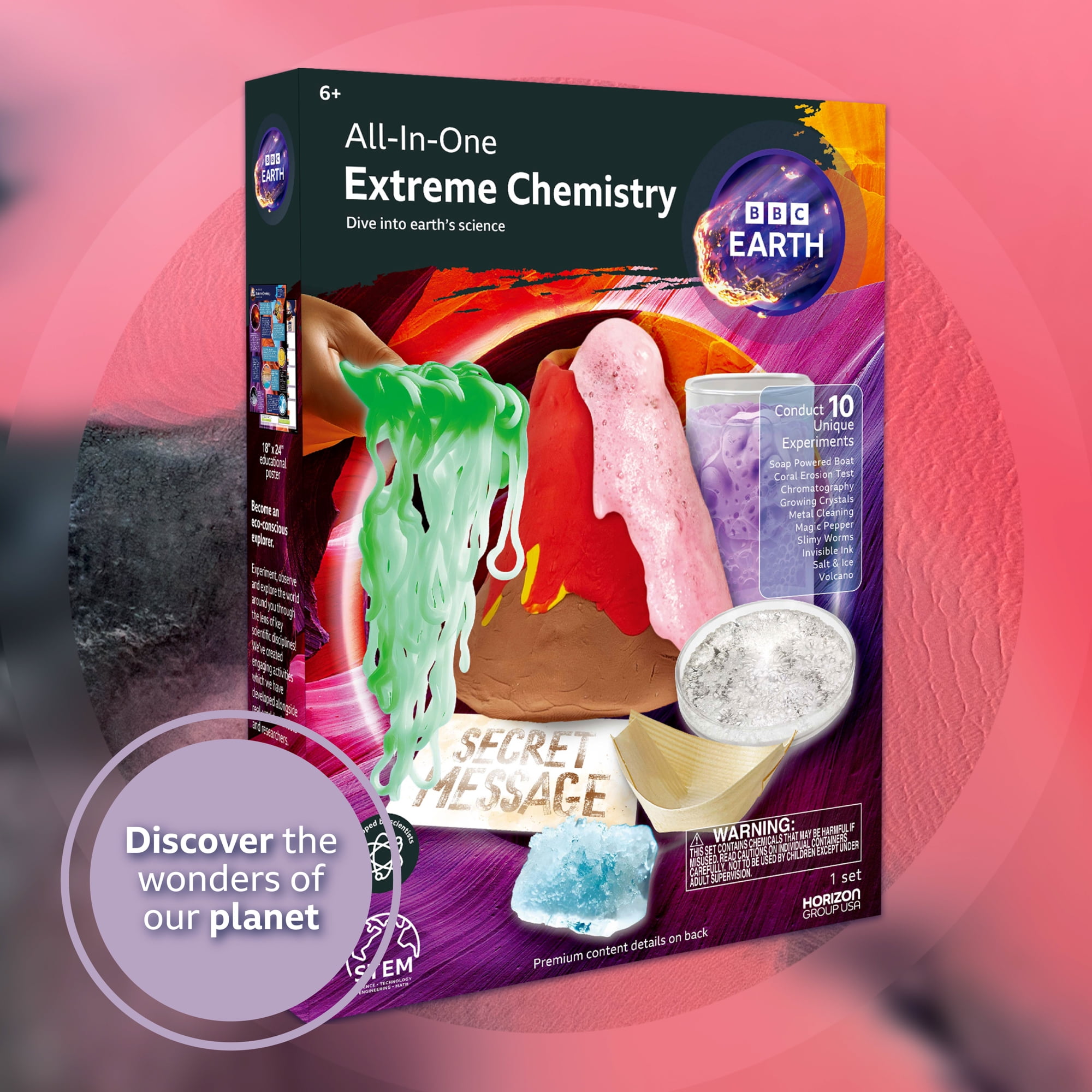 BBC Earth Extreme Chemistry Set, STEM Science Experiment Kit for Kids (1 Kit) zv50n